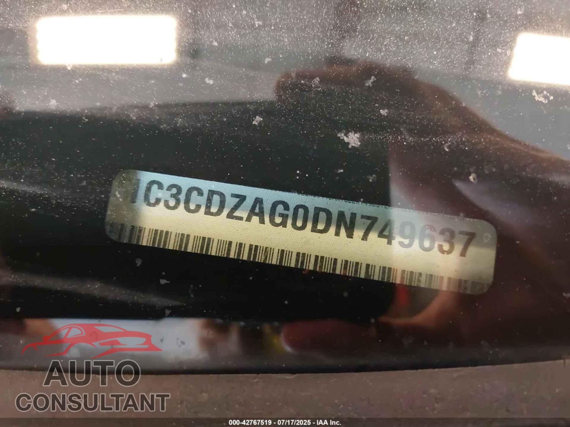 DODGE AVENGER 2013 - 1C3CDZAG0DN749637