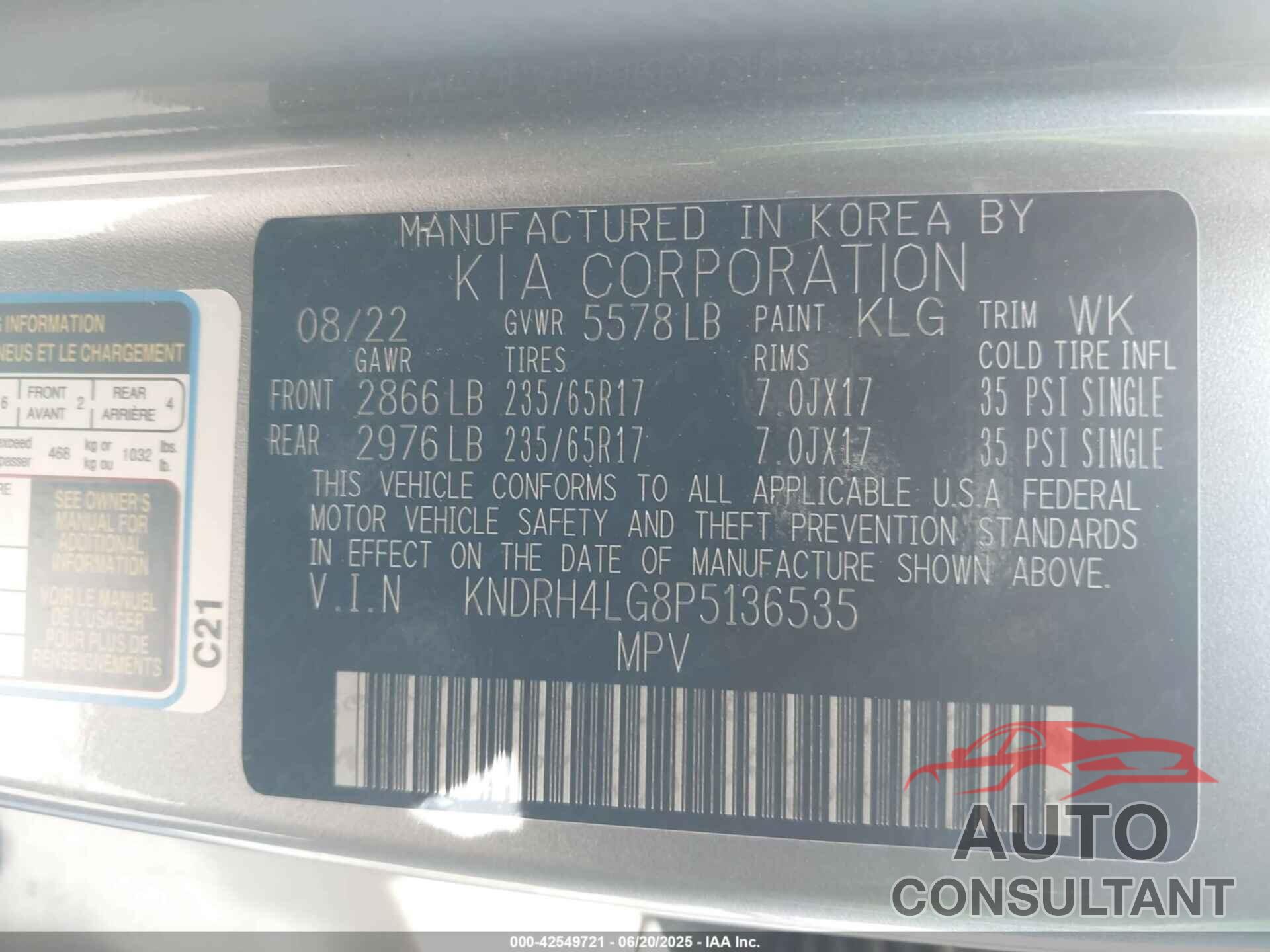 KIA SORENTO HYBRID 2023 - KNDRH4LG8P5136535
