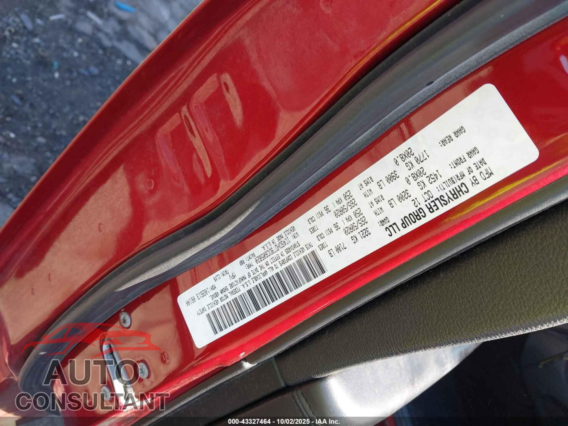 DODGE DURANGO 2013 - 1C4SDHDT9DC605820
