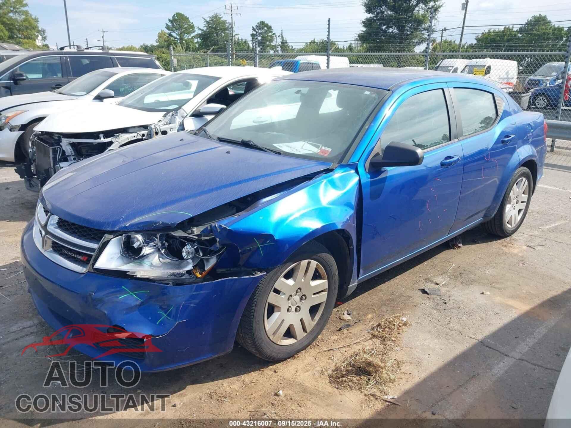 DODGE AVENGER 2013 - 1C3CDZAB9DN702529