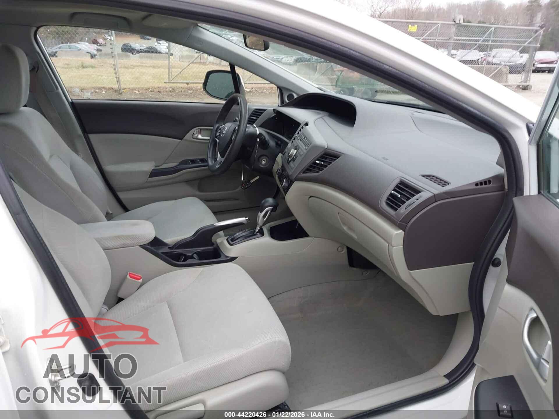 HONDA CIVIC 2012 - 19XFB2F80CE392860