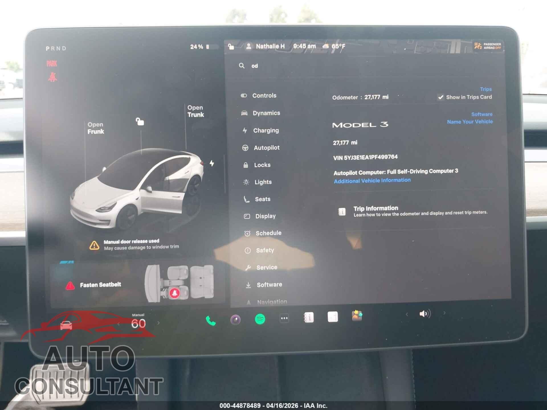TESLA MODEL 3 2023 - 5YJ3E1EA1PF499764