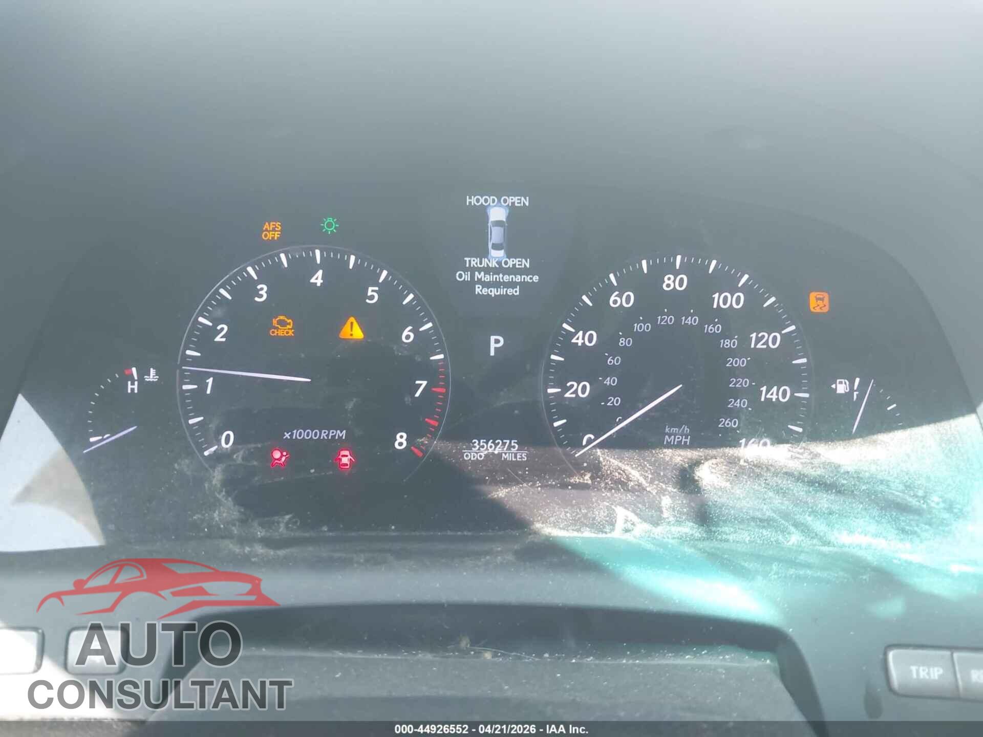 LEXUS LS 460 2011 - JTHCL5EF8B5009208