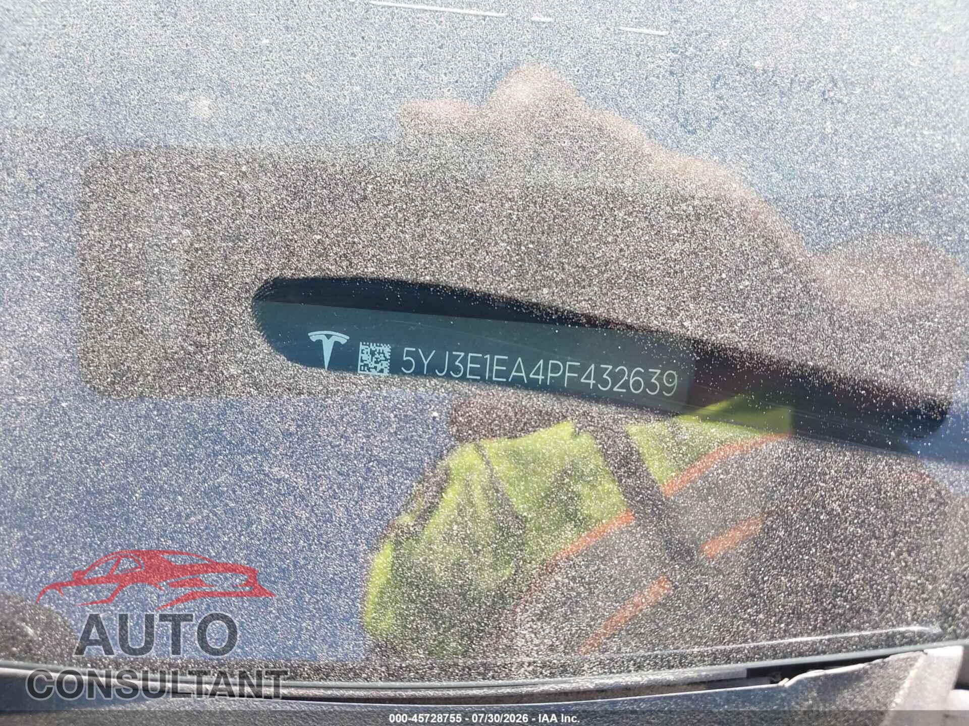 TESLA MODEL 3 2023 - 5YJ3E1EA4PF432639