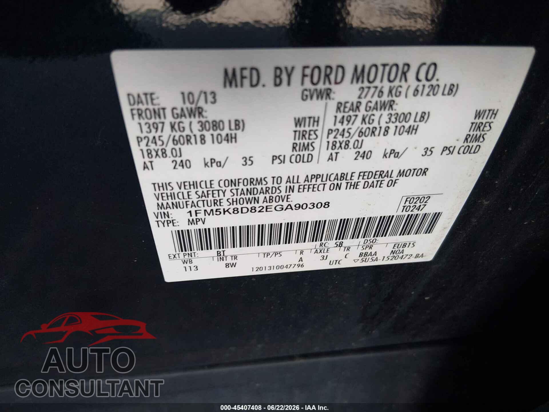 FORD EXPLORER 2014 - 1FM5K8D82EGA90308