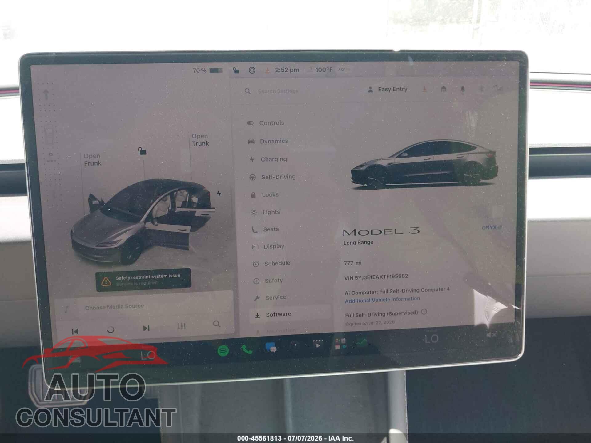 TESLA MODEL 3 2026 - 5YJ3E1EAXTF195682