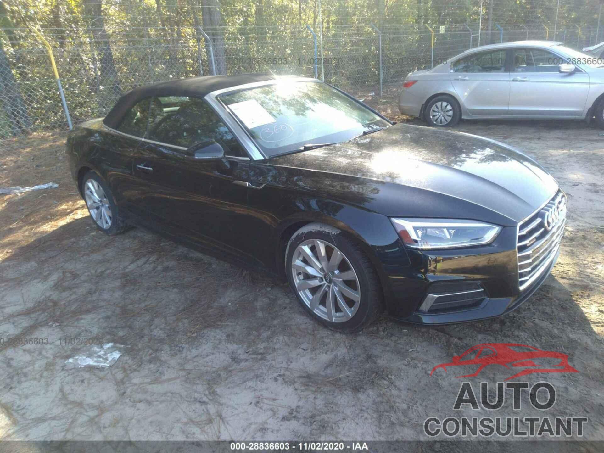 AUDI A5 CABRIOLET 2018 - WAUYNGF57JN008288