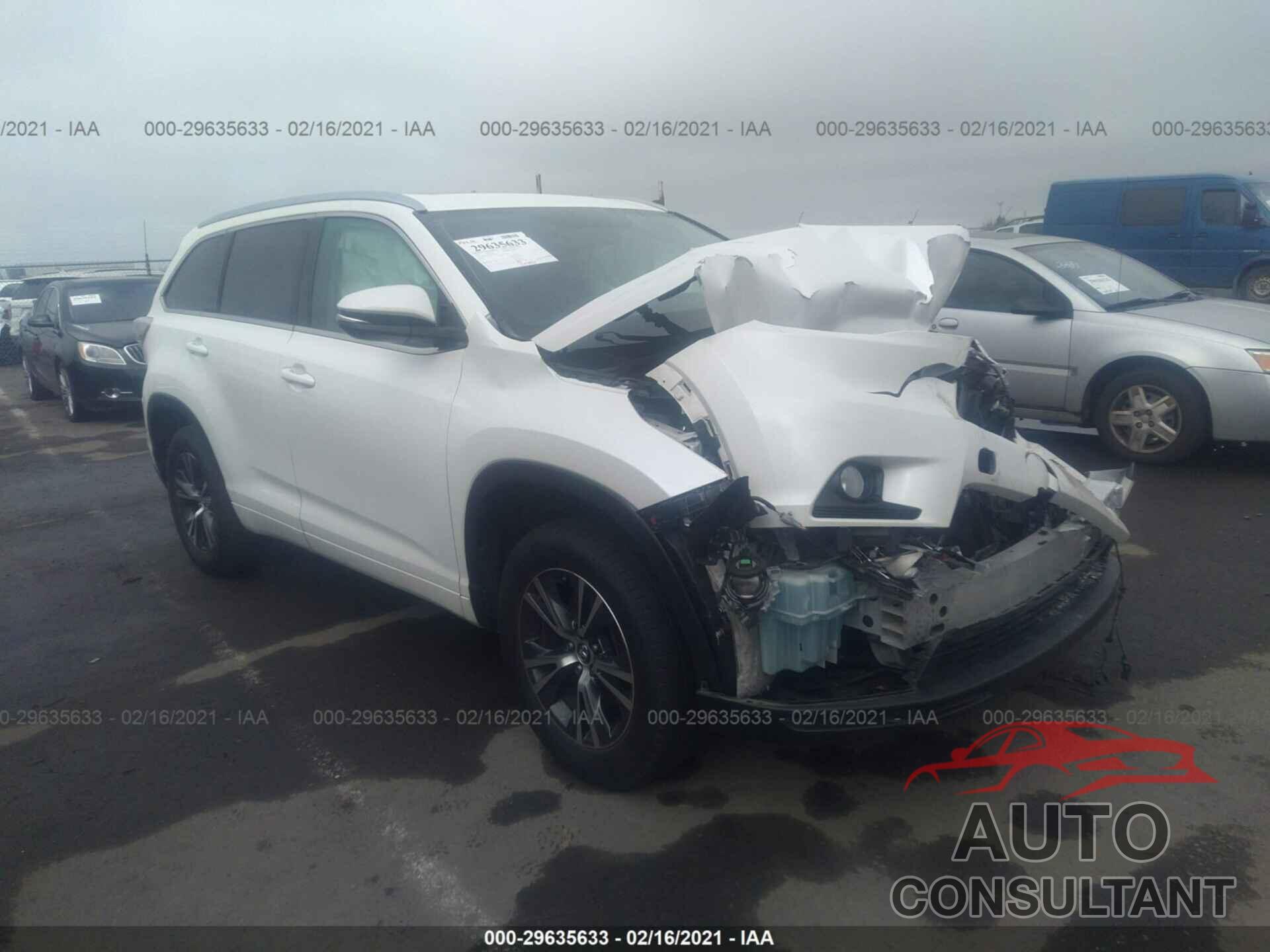 TOYOTA HIGHLANDER 2016 - 5TDKKRFH3GS181381