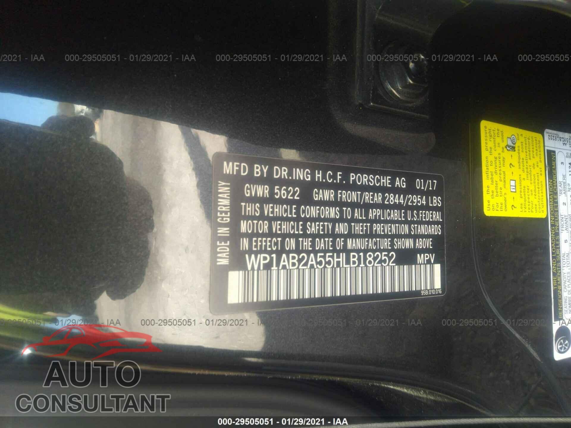 PORSCHE MACAN 2017 - WP1AB2A55HLB18252