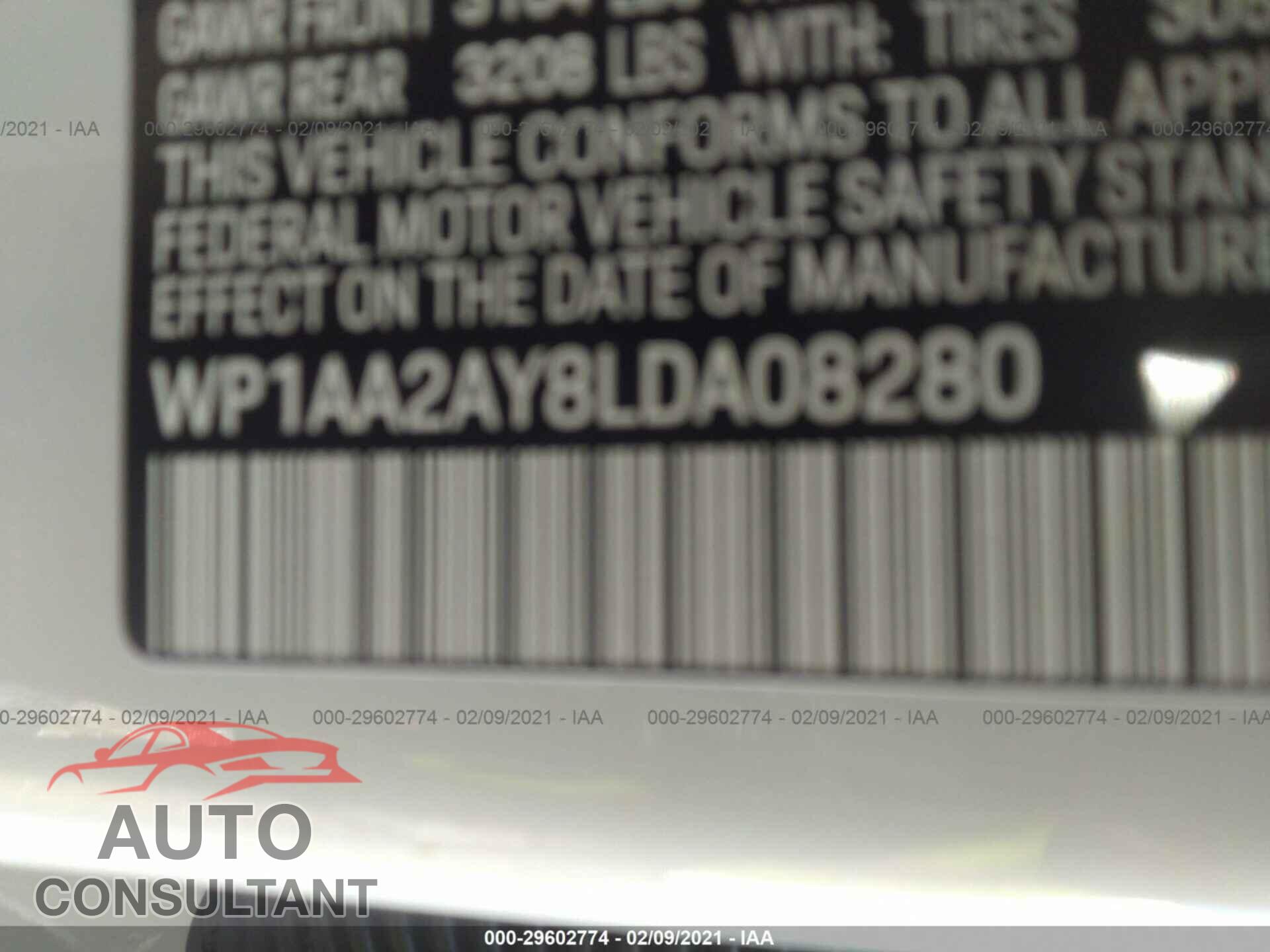 PORSCHE CAYENNE 2020 - WP1AA2AY8LDA08280