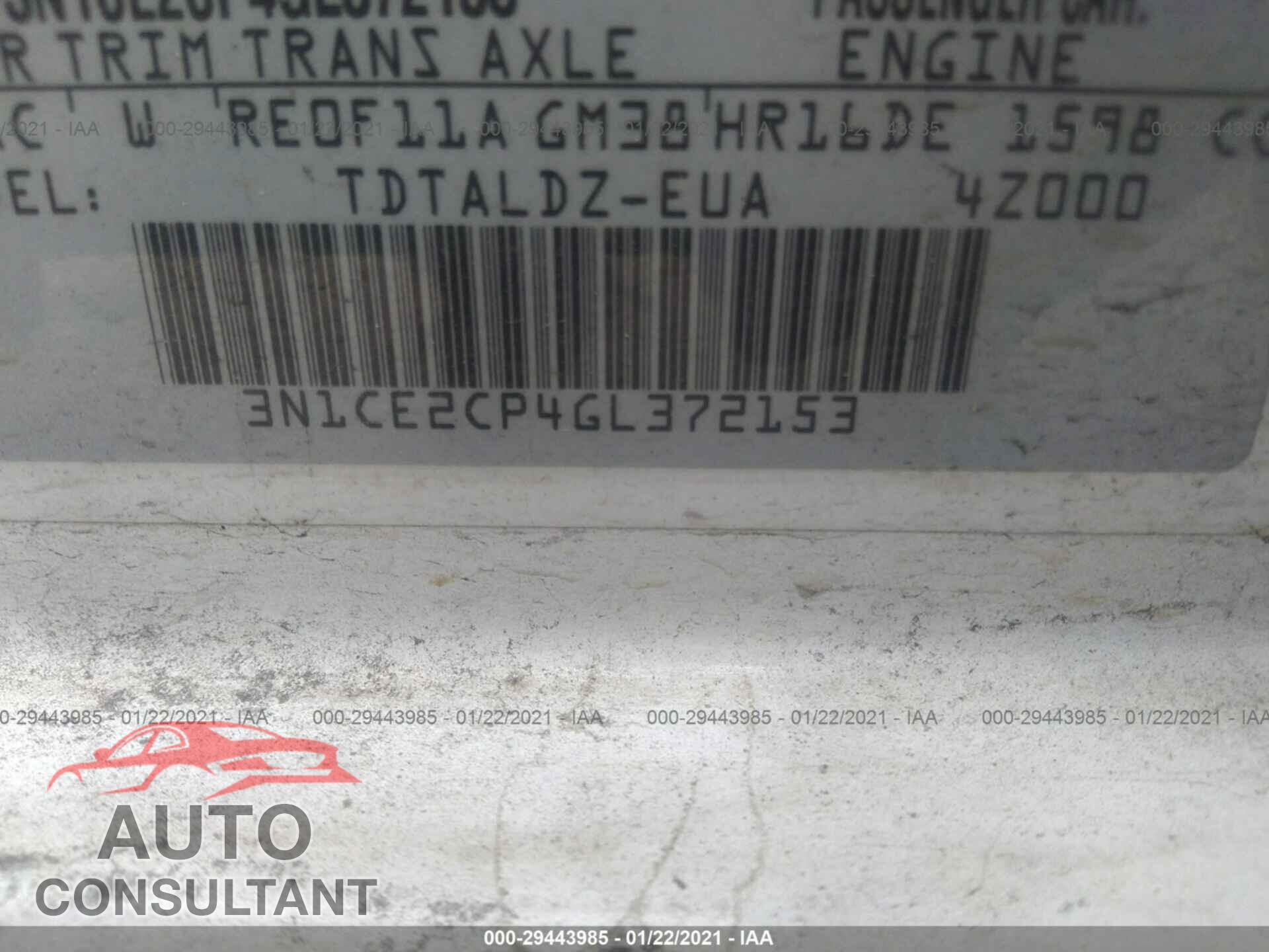 NISSAN VERSA NOTE 2016 - 3N1CE2CP4GL372153