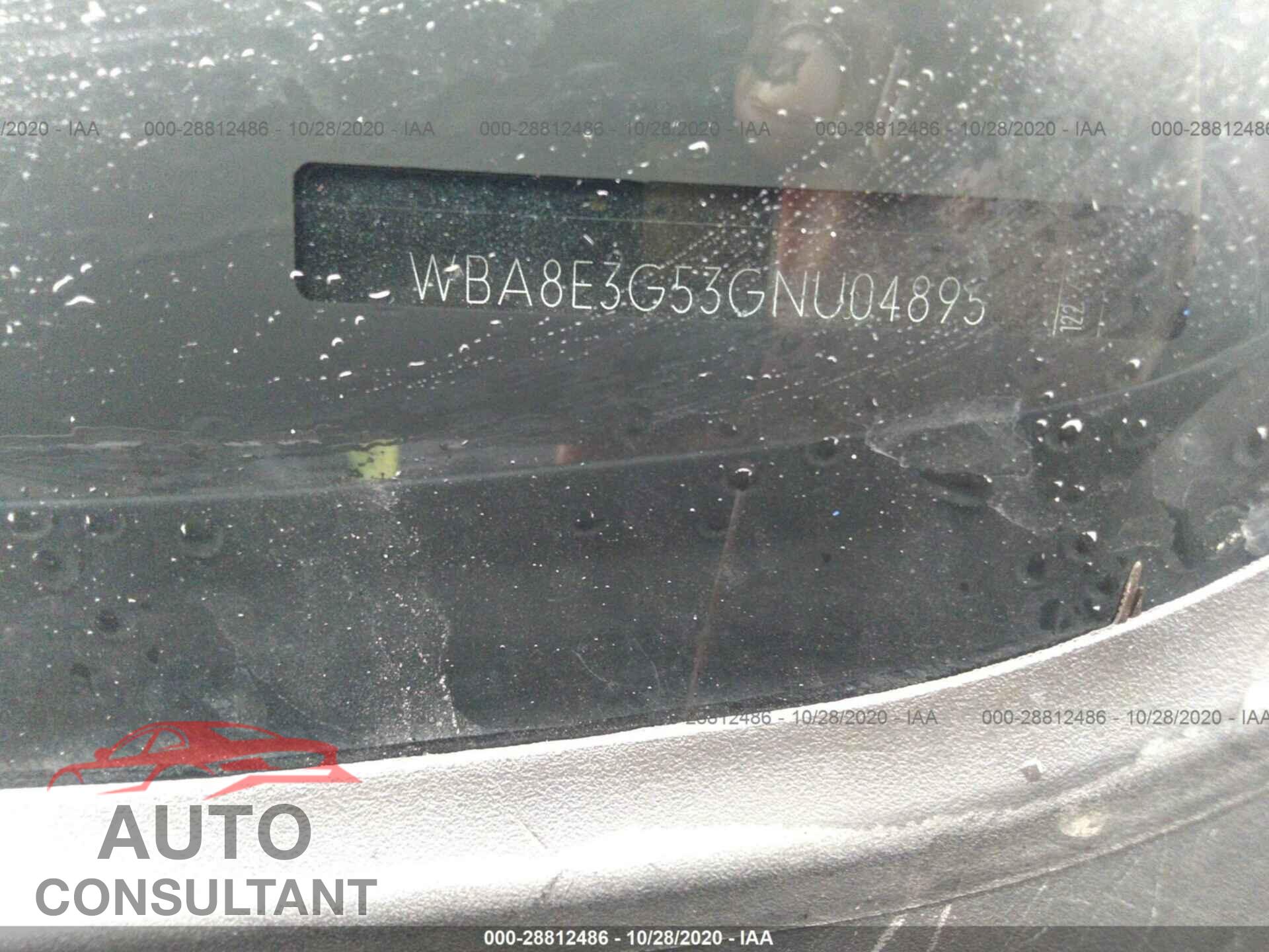 BMW 3 SERIES 2016 - WBA8E3G53GNU04895