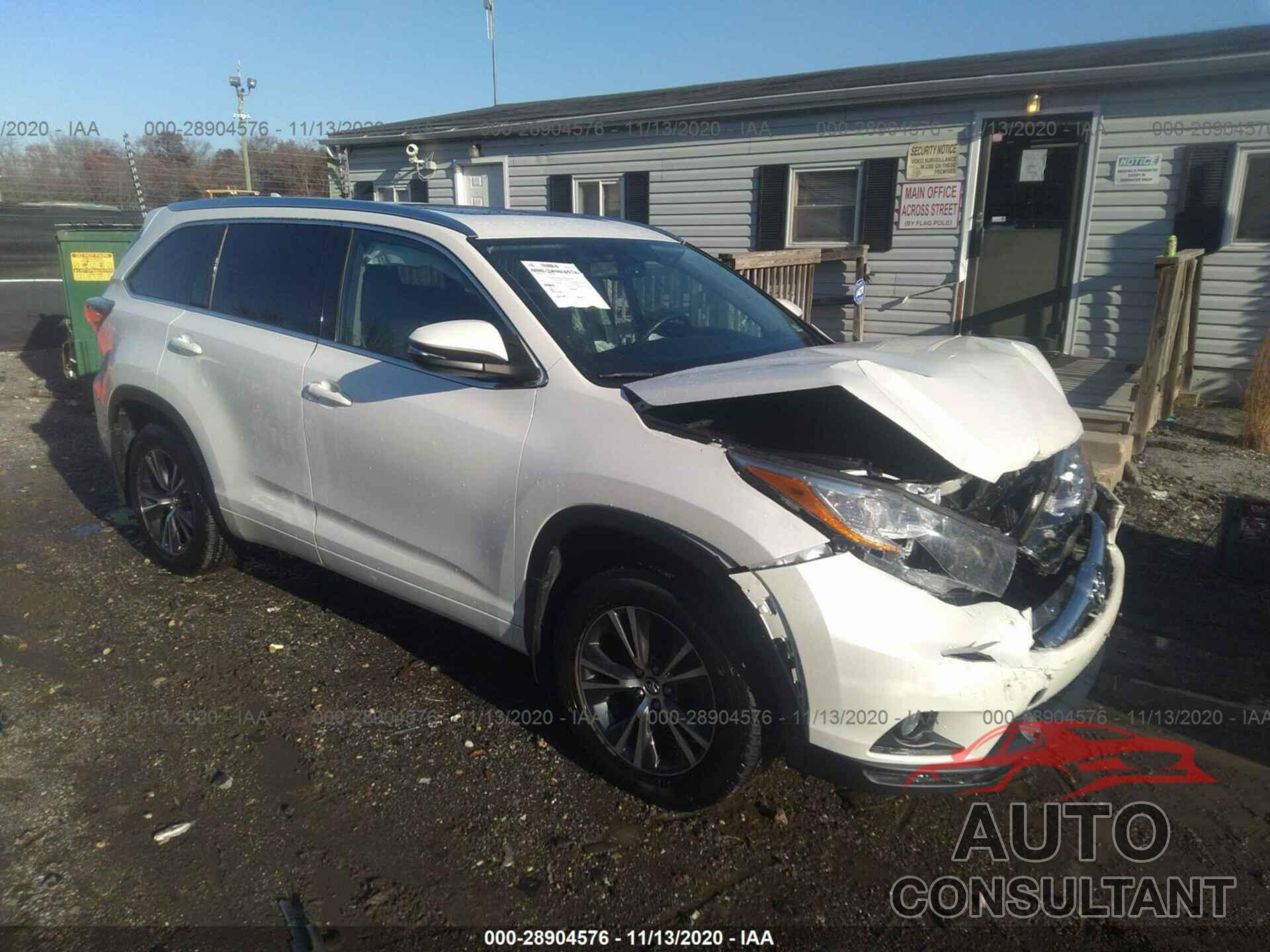 TOYOTA HIGHLANDER 2016 - 5TDJKRFHXGS250708