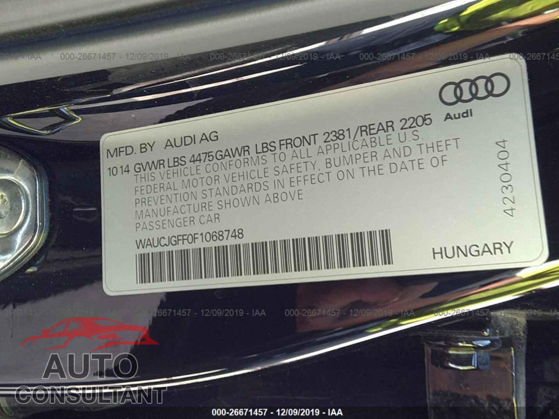 Audi A3 2015 - WAUCJGFF0F1068748