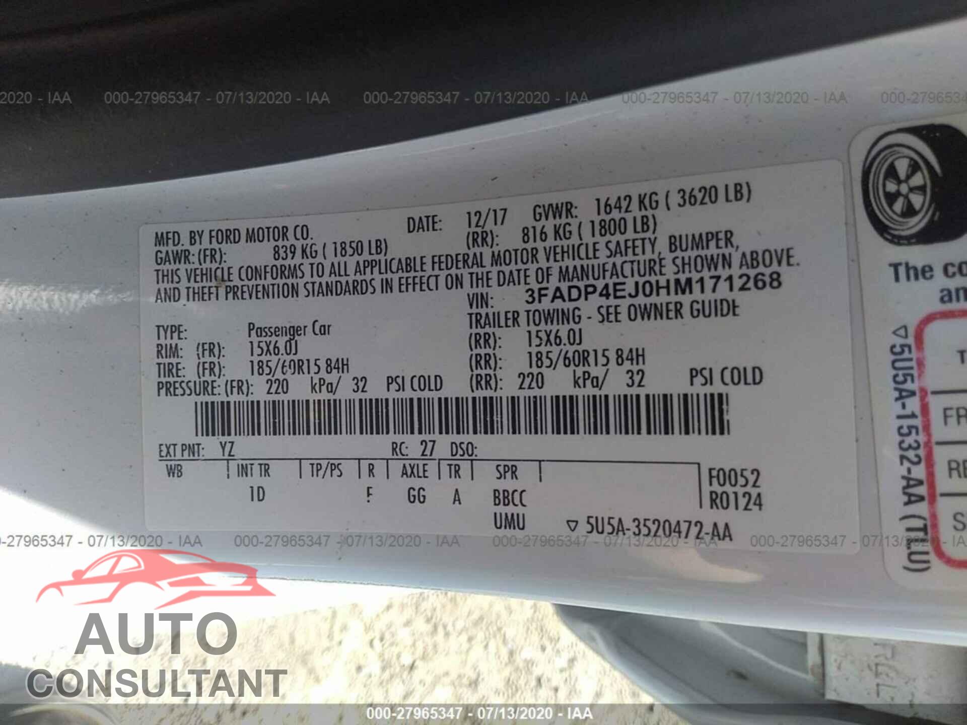 Ford Fiesta 2017 - 3FADP4EJ0HM171268