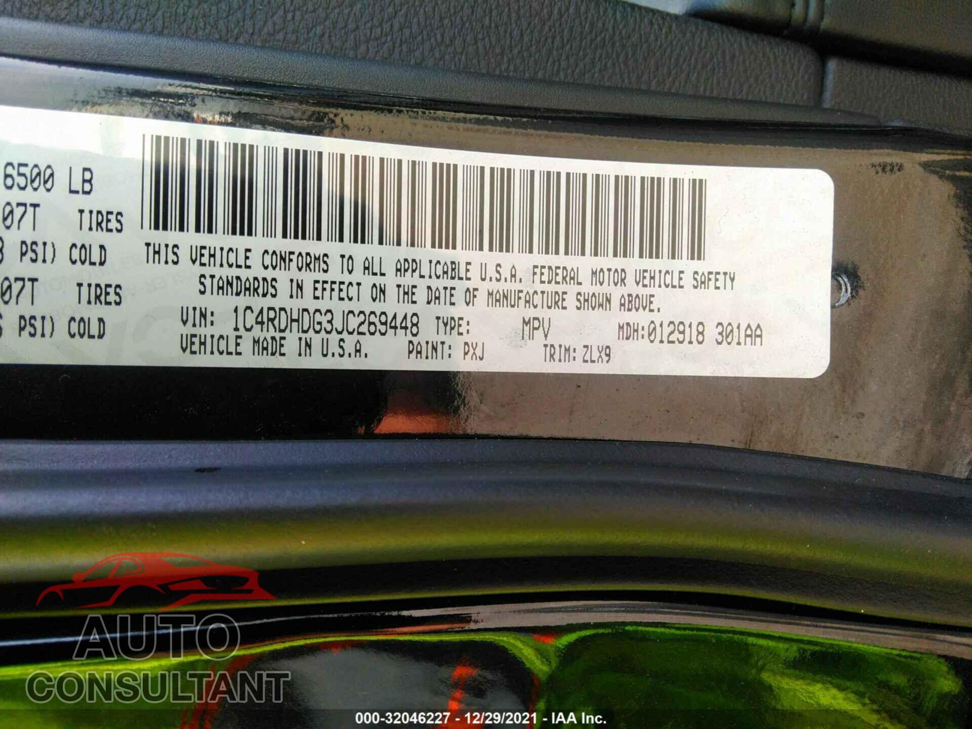 DODGE DURANGO 2018 - 1C4RDHDG3JC269448