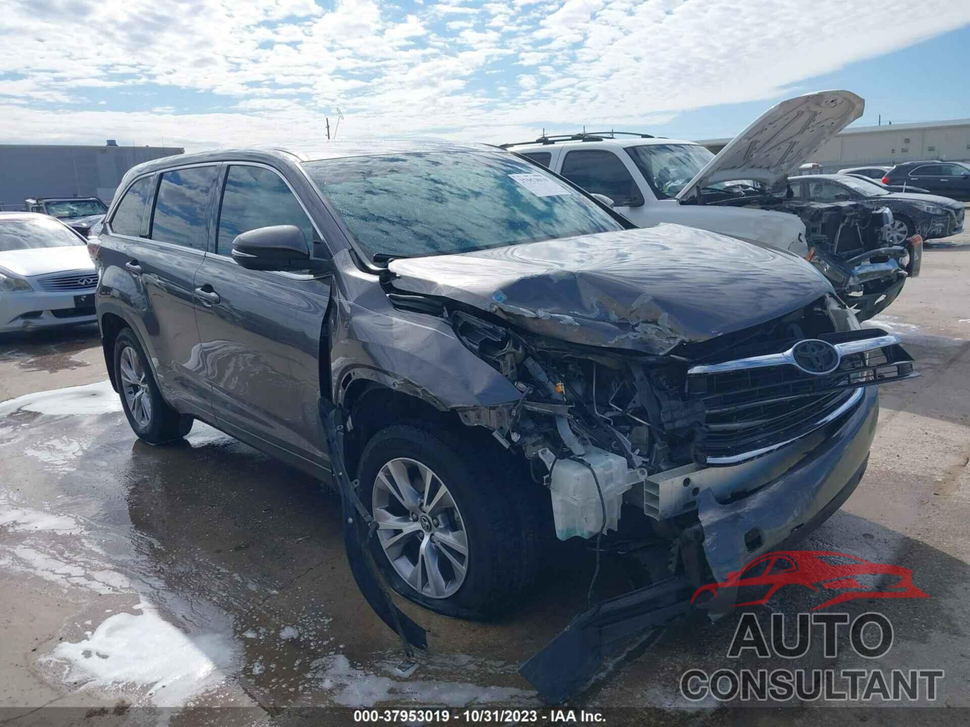 TOYOTA HIGHLANDER 2016 - 5TDZKRFHXGS178721