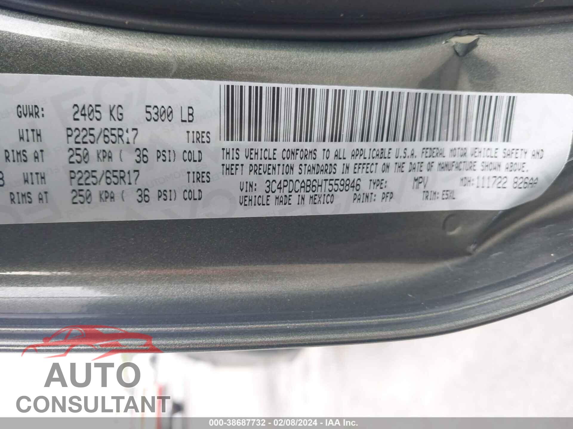 DODGE JOURNEY 2017 - 3C4PDCAB6HT559846