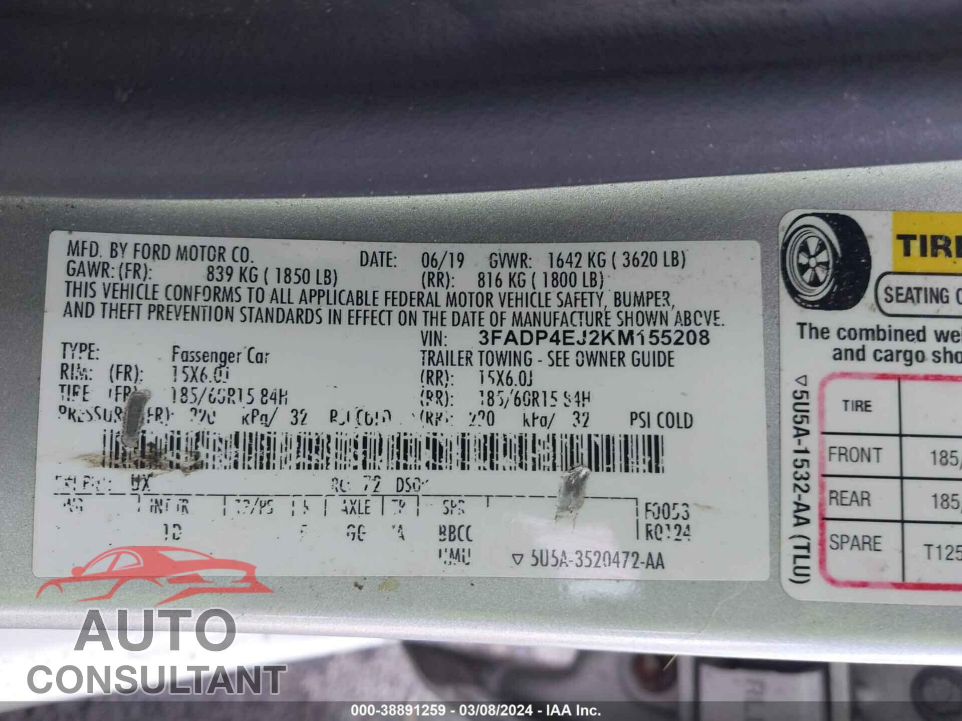 FORD FIESTA 2019 - 3FADP4EJ2KM155208