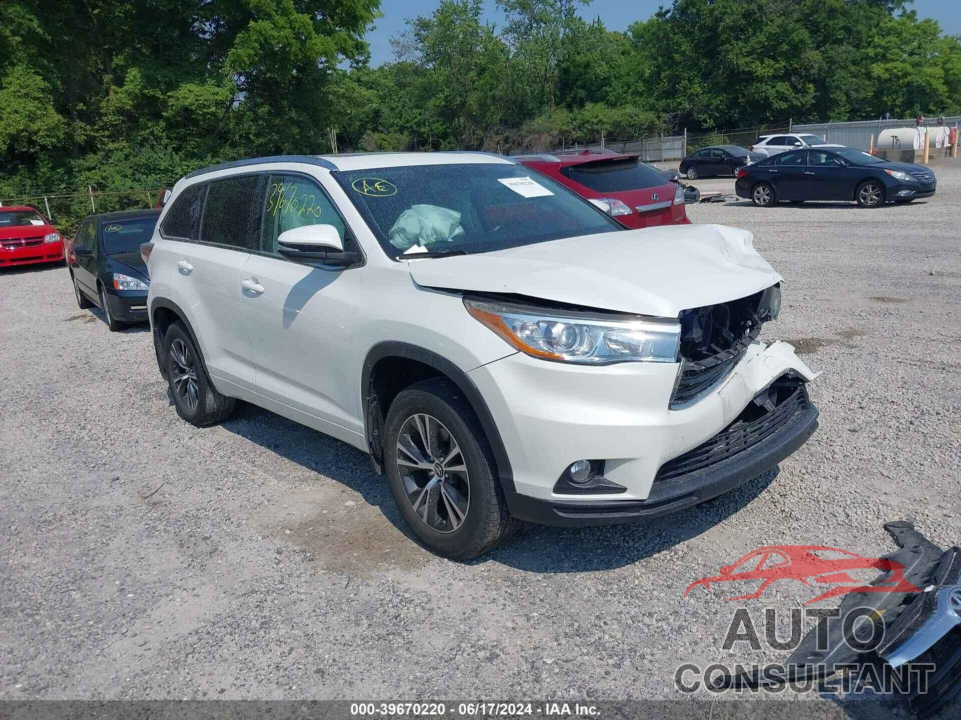 TOYOTA HIGHLANDER 2016 - 5TDKKRFH6GS151808