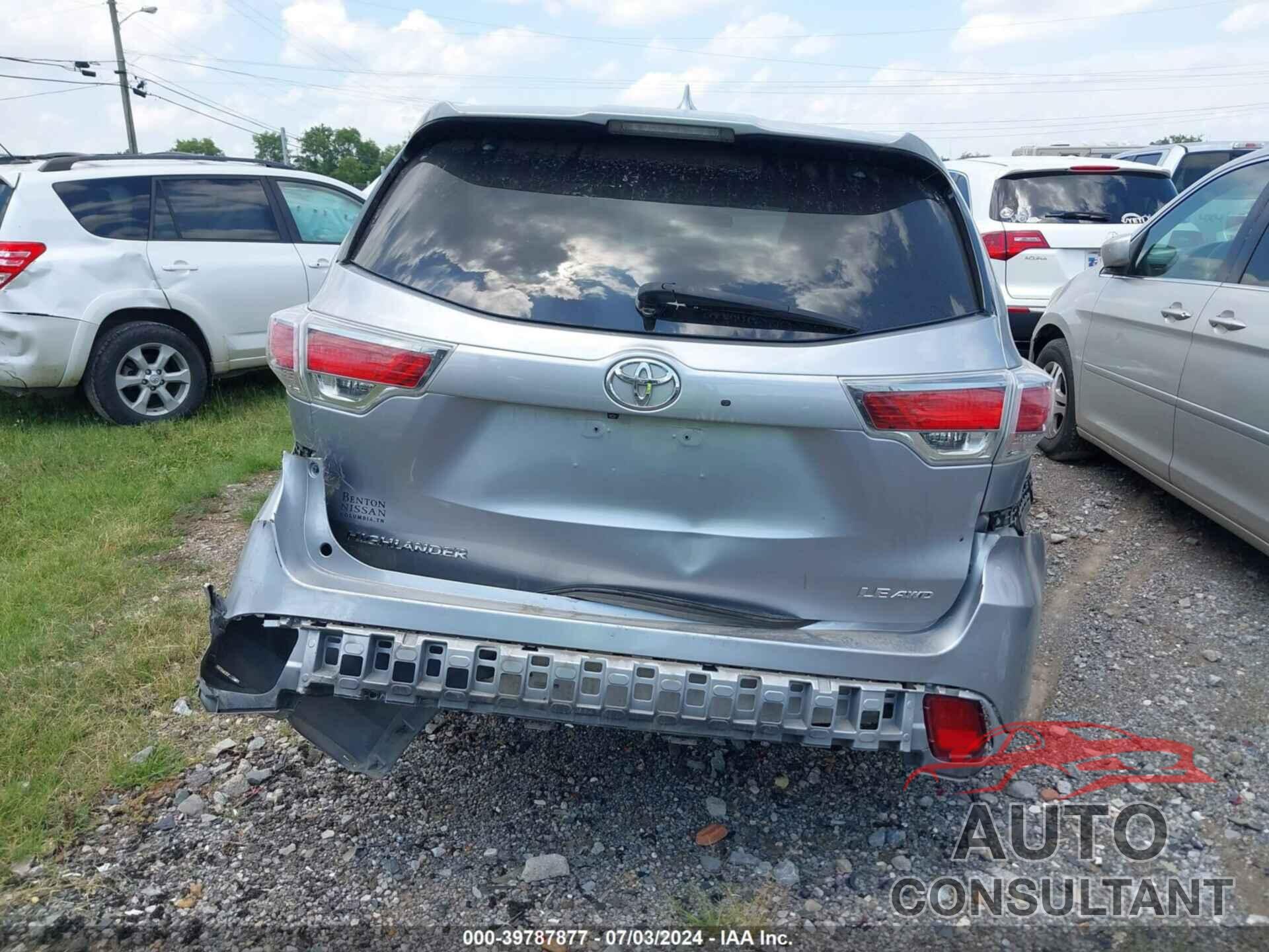 TOYOTA HIGHLANDER 2015 - 5TDBKRFH4FS117638