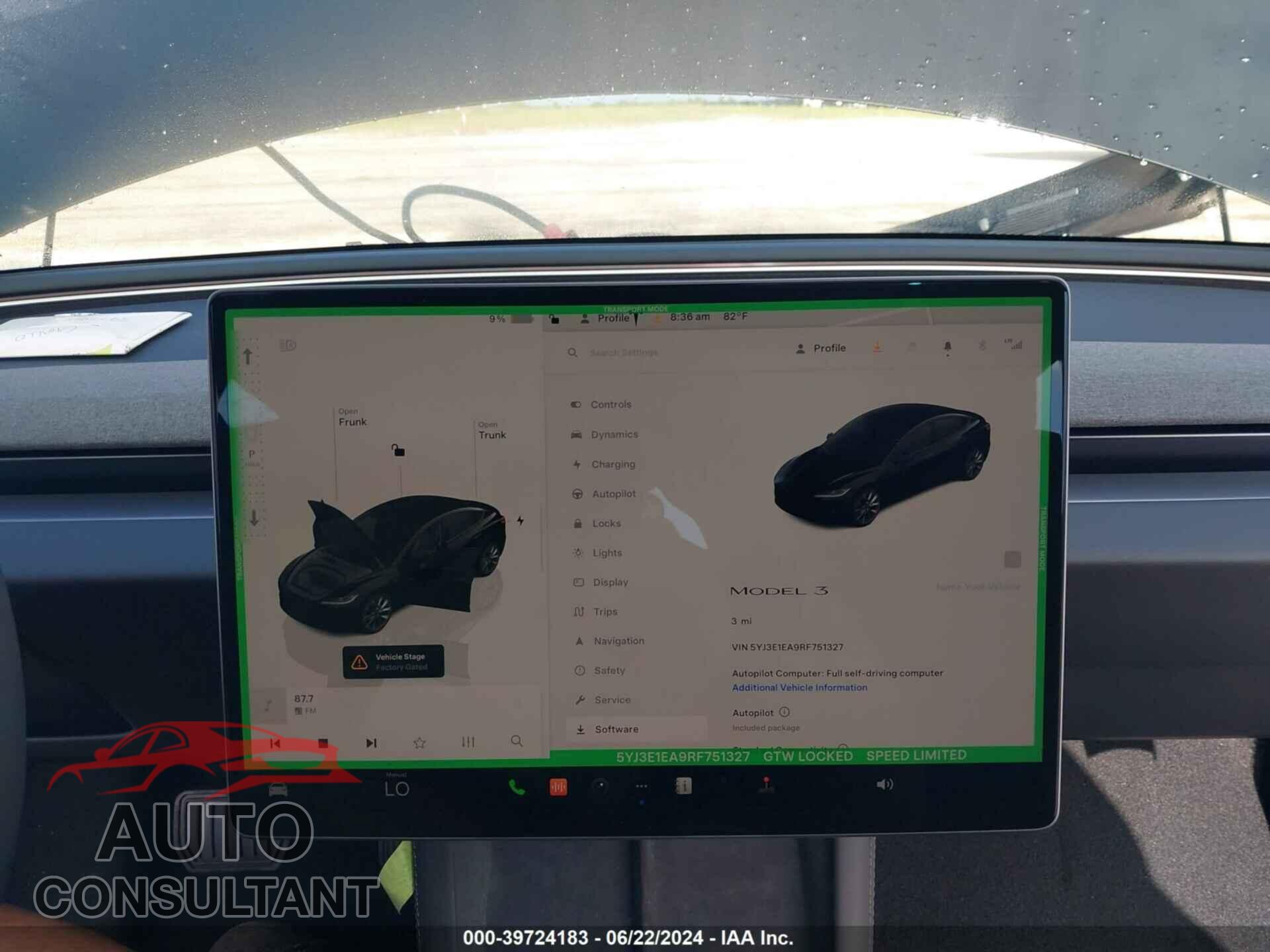 TESLA MODEL 3 2024 - 5YJ3E1EA9RF751327