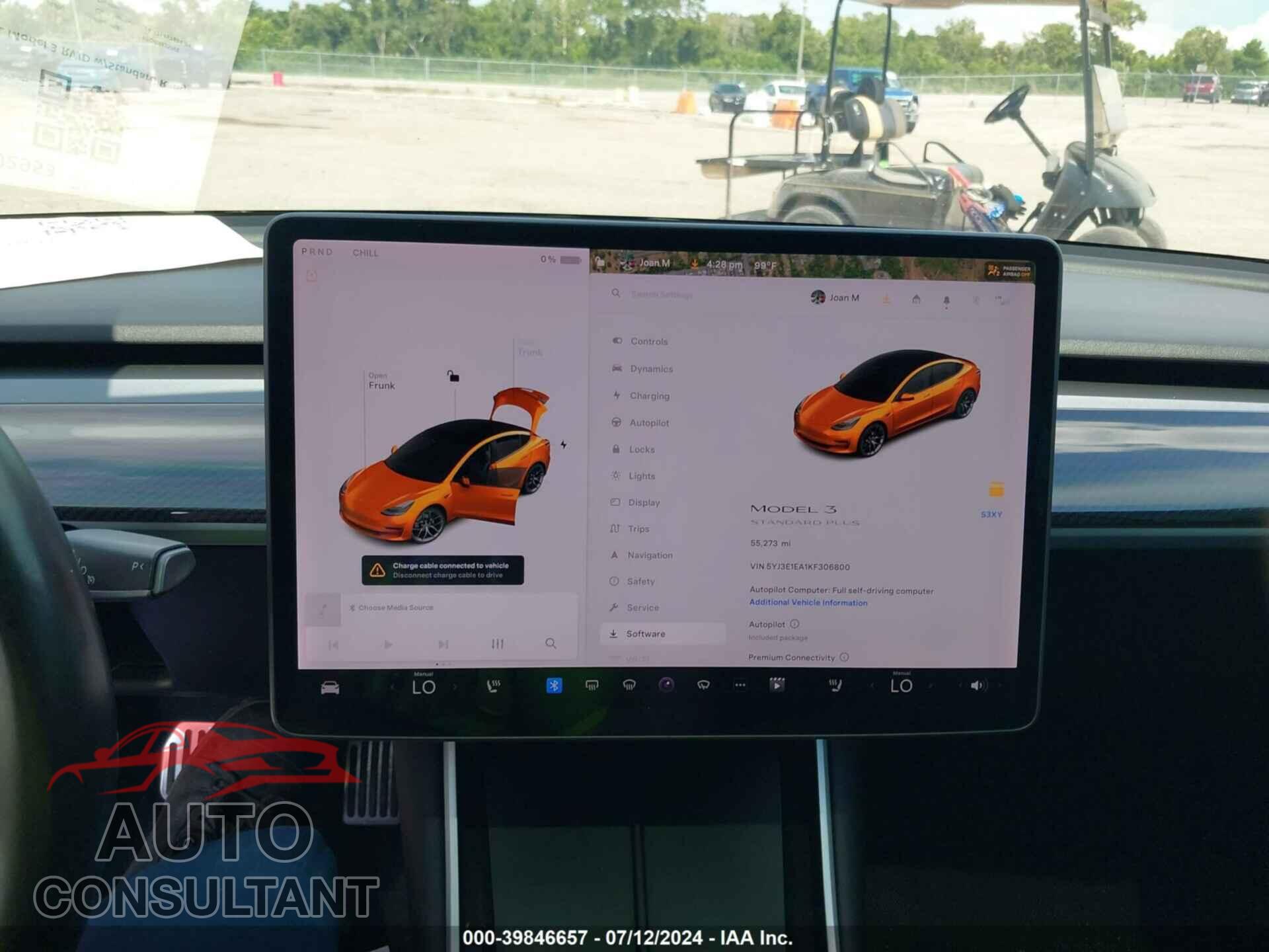 TESLA MODEL 3 2019 - 5YJ3E1EA1KF306800
