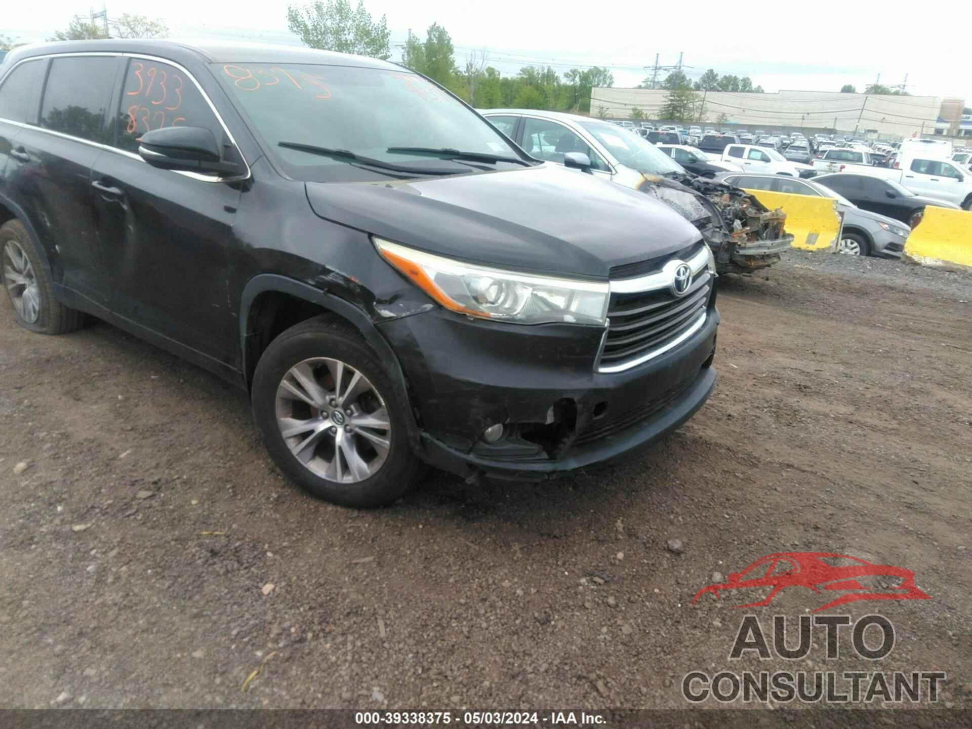 TOYOTA HIGHLANDER 2016 - 5TDBKRFHXGS308613