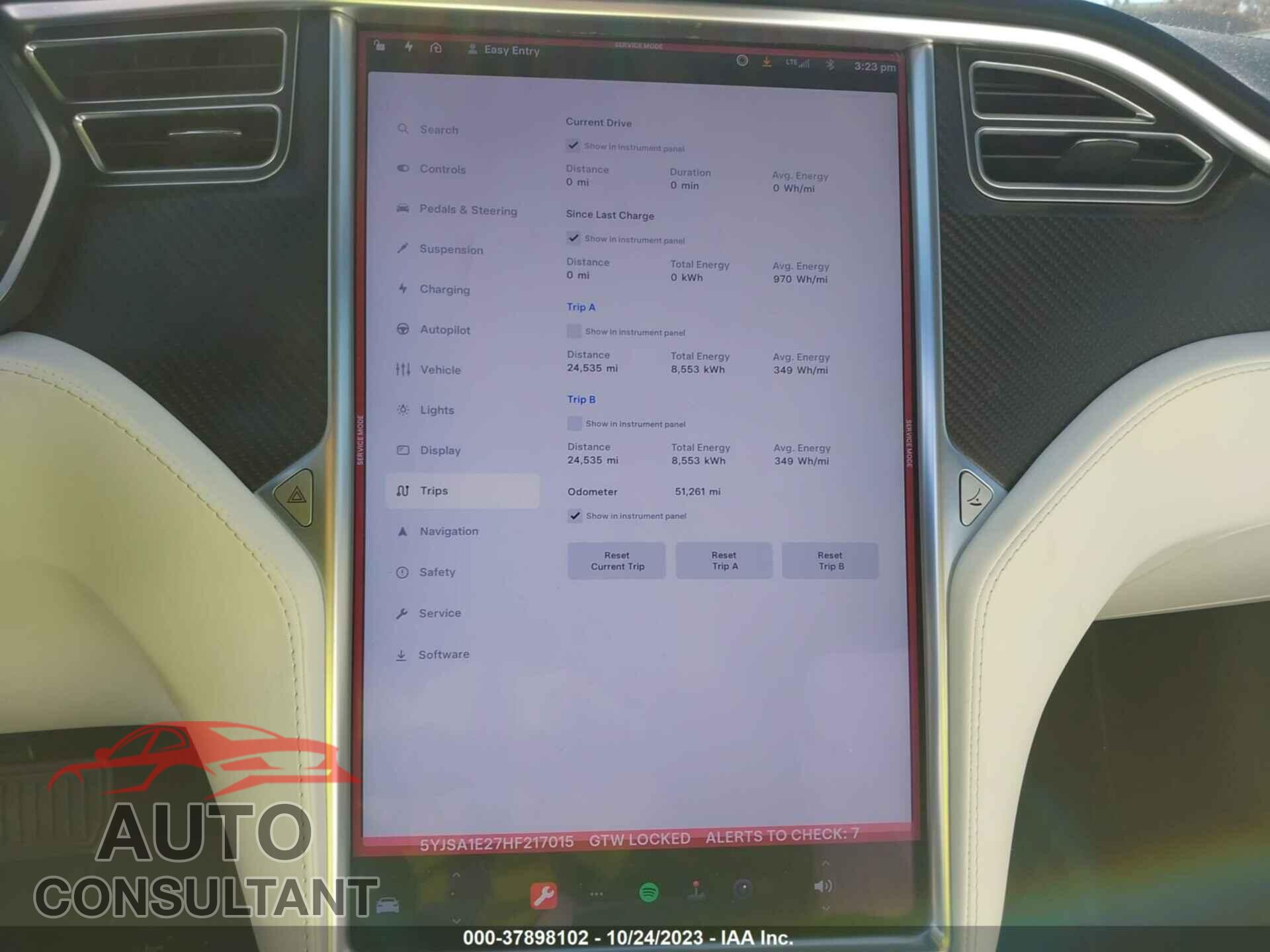 TESLA MODEL S 2017 - 5YJSA1E27HF217015