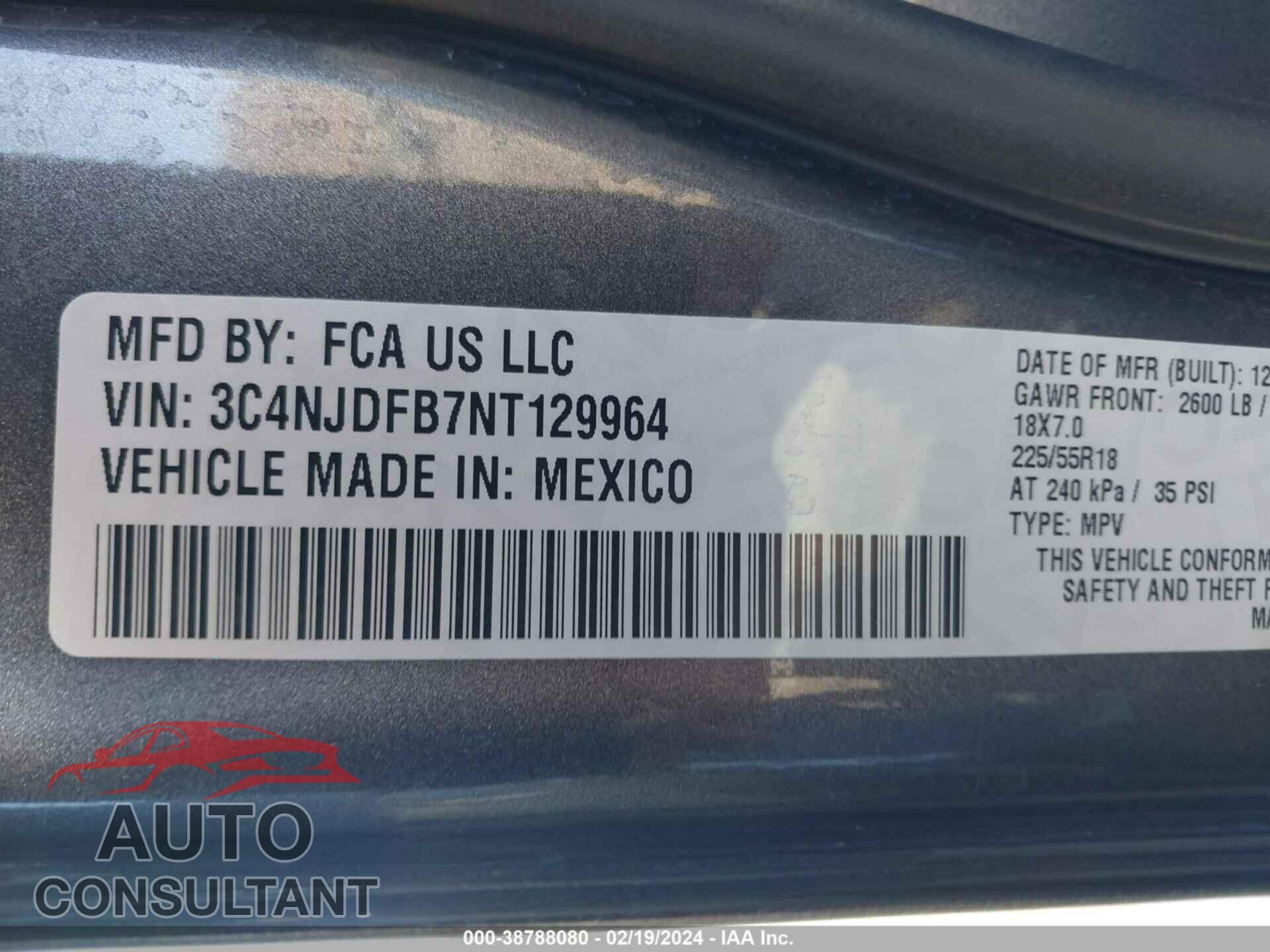 JEEP COMPASS 2022 - 3C4NJDFB7NT129964