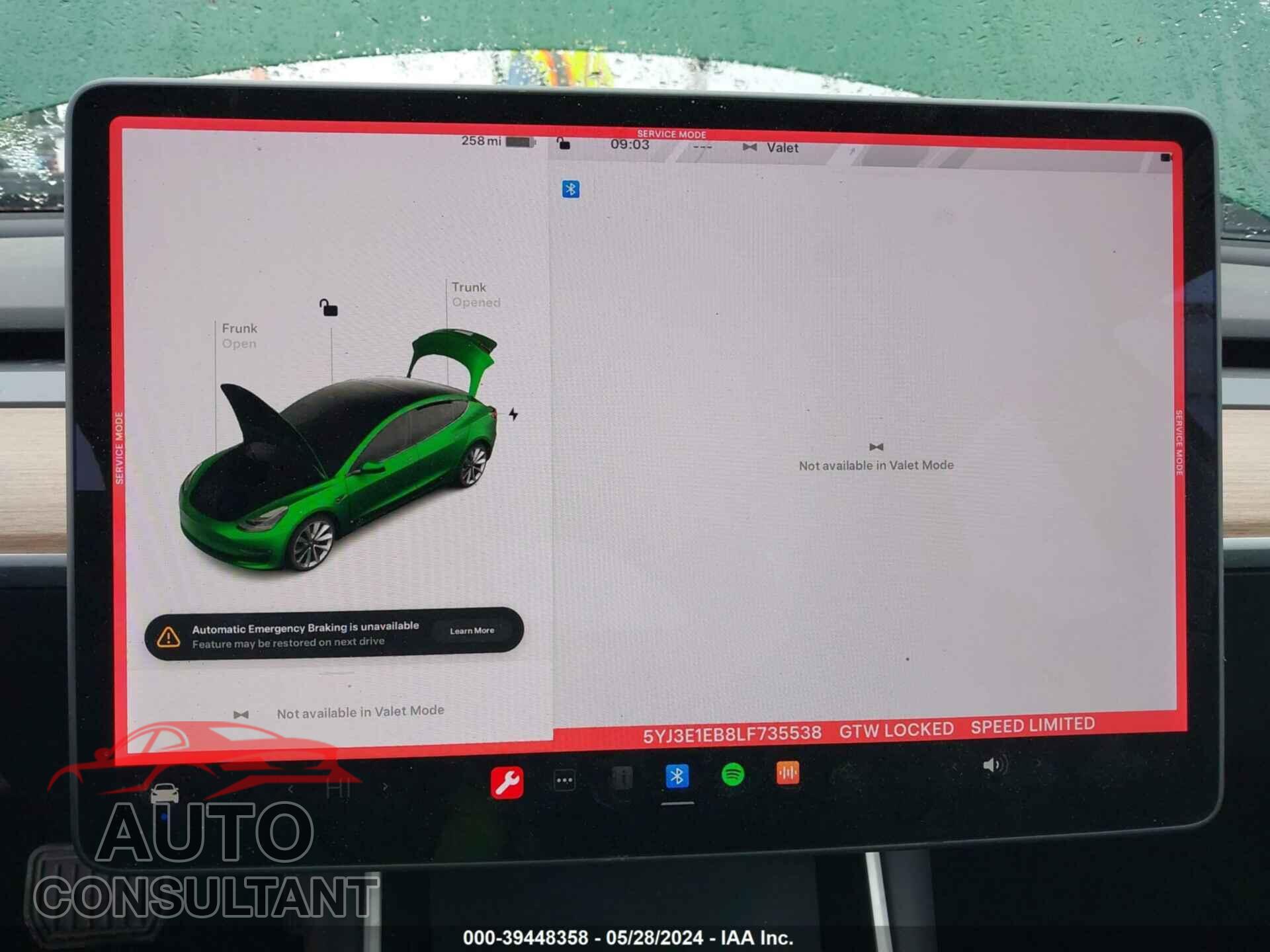 TESLA MODEL 3 2020 - 5YJ3E1EB8LF735538