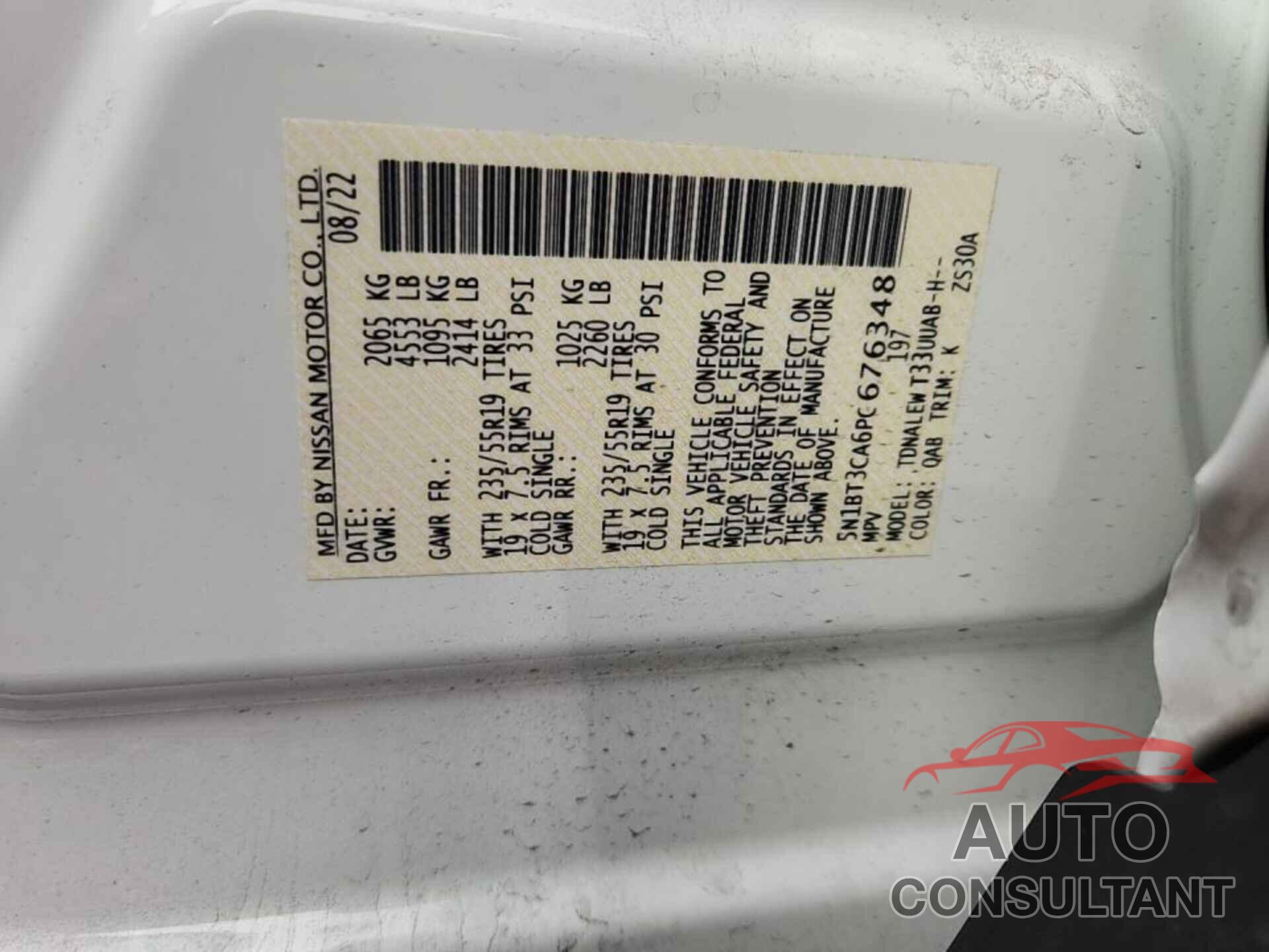 NISSAN ROGUE 2023 - 5N1BT3CA6PC676348