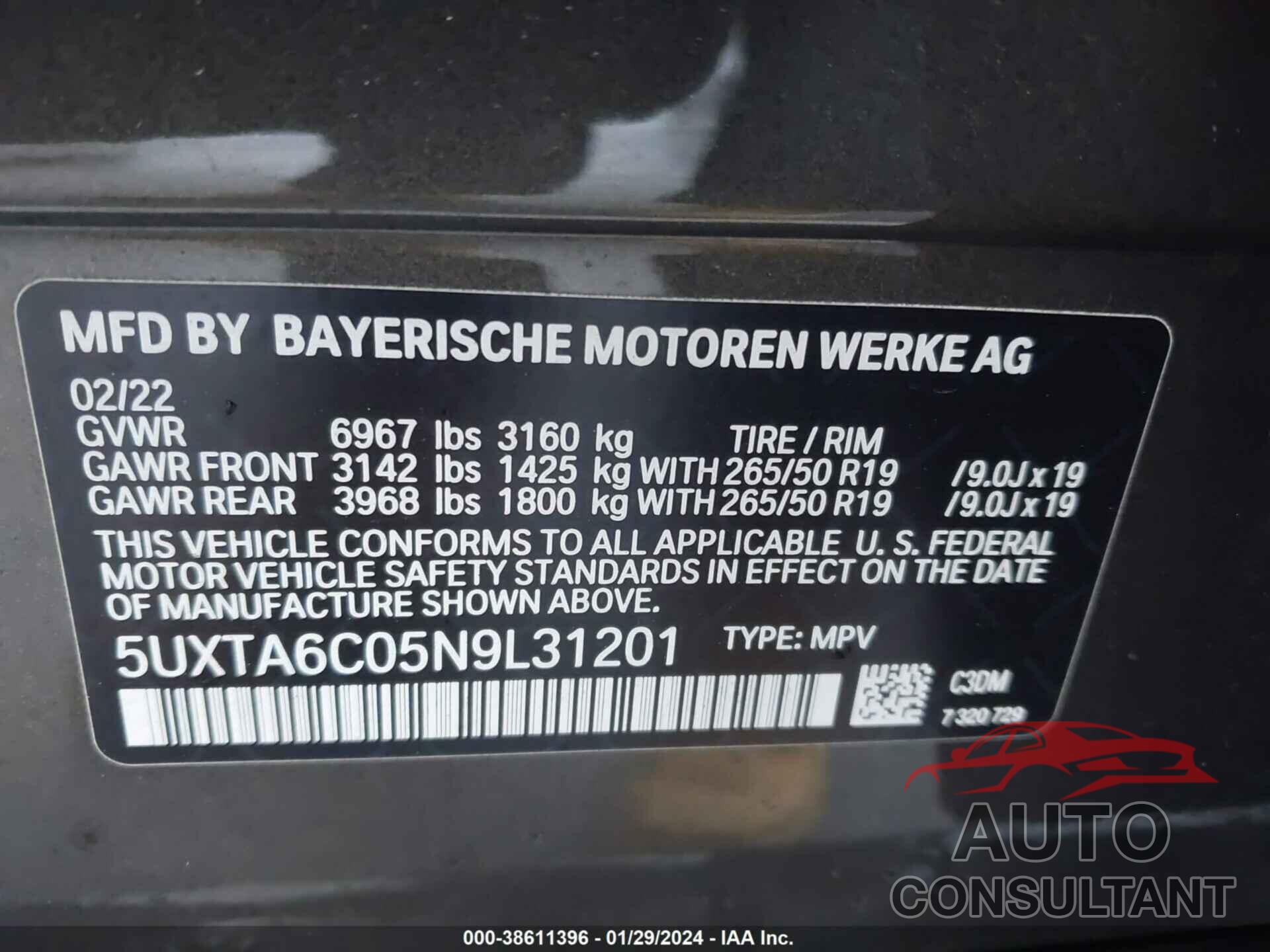 BMW X5 PHEV 2022 - 5UXTA6C05N9L31201
