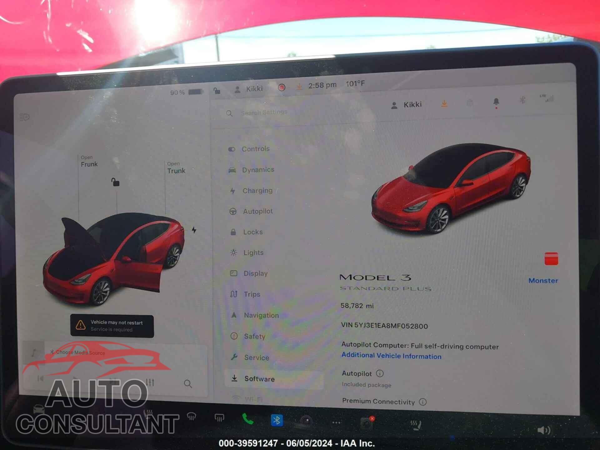 TESLA MODEL 3 2021 - 5YJ3E1EA8MF052800