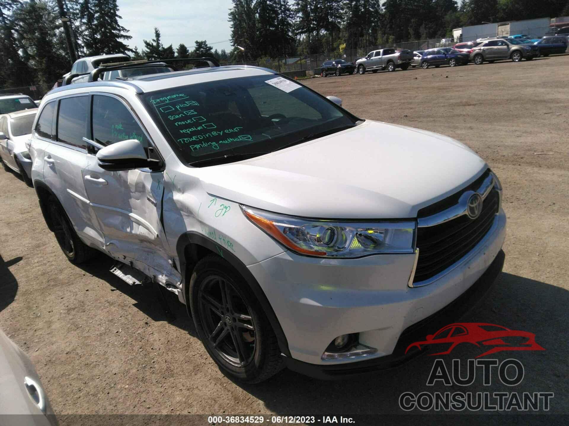 TOYOTA HIGHLANDER HYBRID 2016 - 5TDDCRFH7GS018402