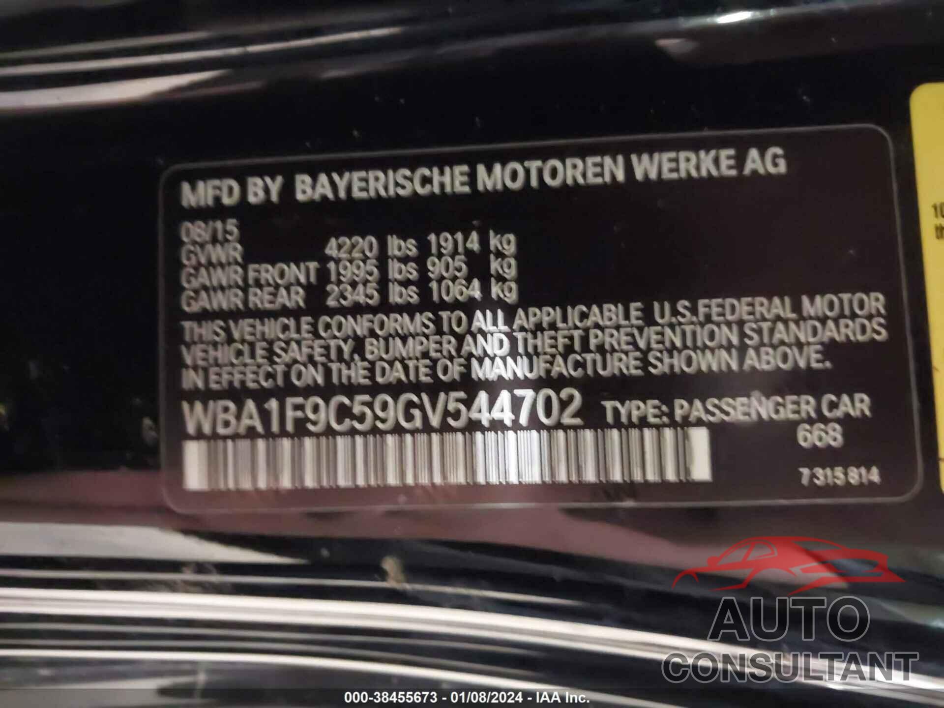 BMW 228I 2016 - WBA1F9C59GV544702