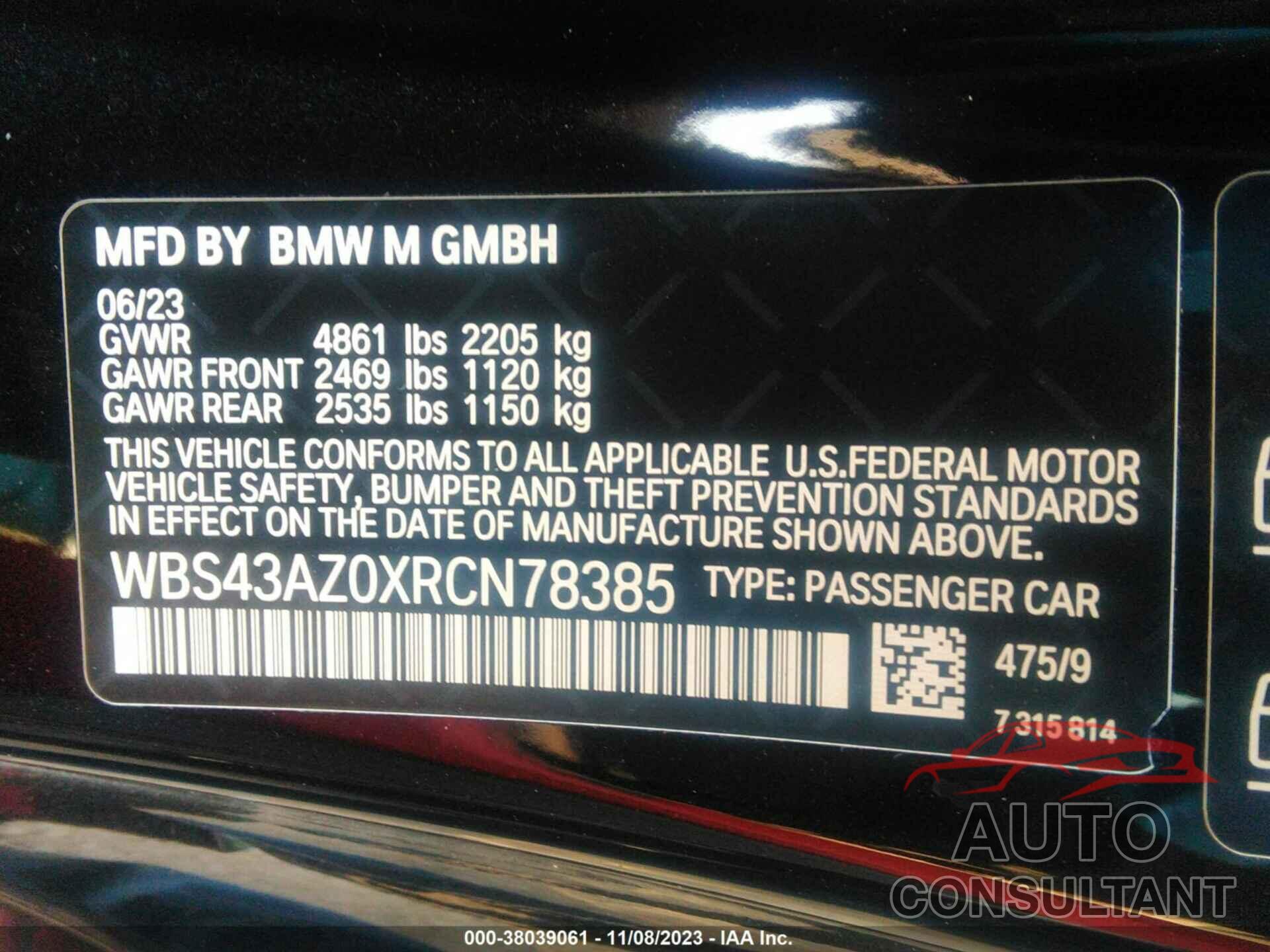 BMW M4 2024 - WBS43AZ0XRCN78385
