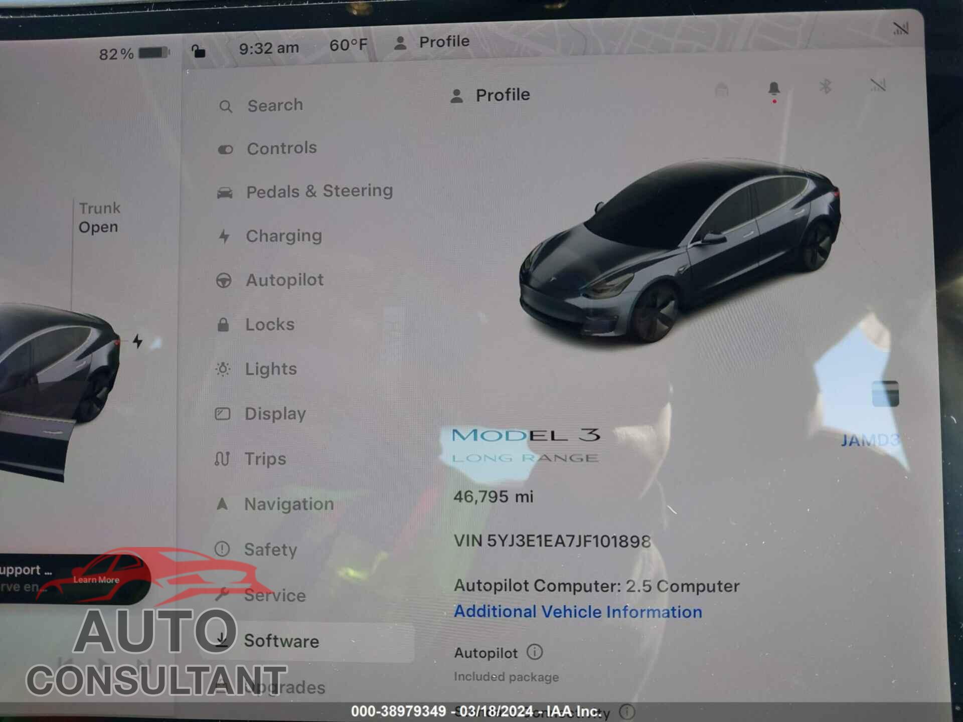 TESLA MODEL 3 2018 - 5YJ3E1EA7JF101898