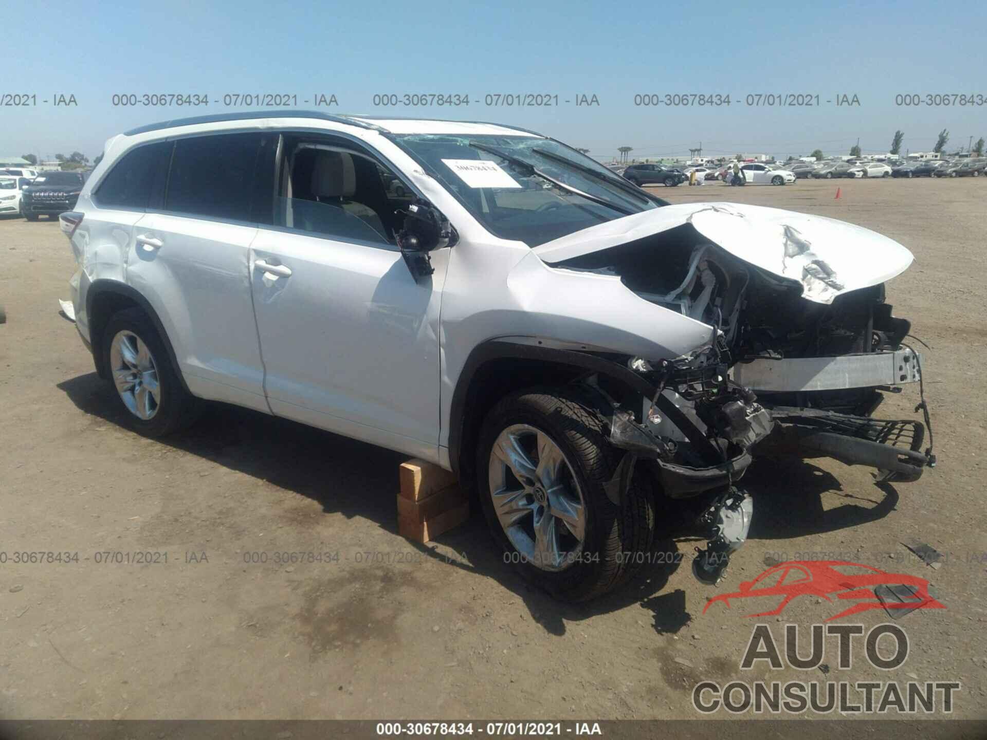 TOYOTA HIGHLANDER 2016 - 5TDDKRFH4GS262186