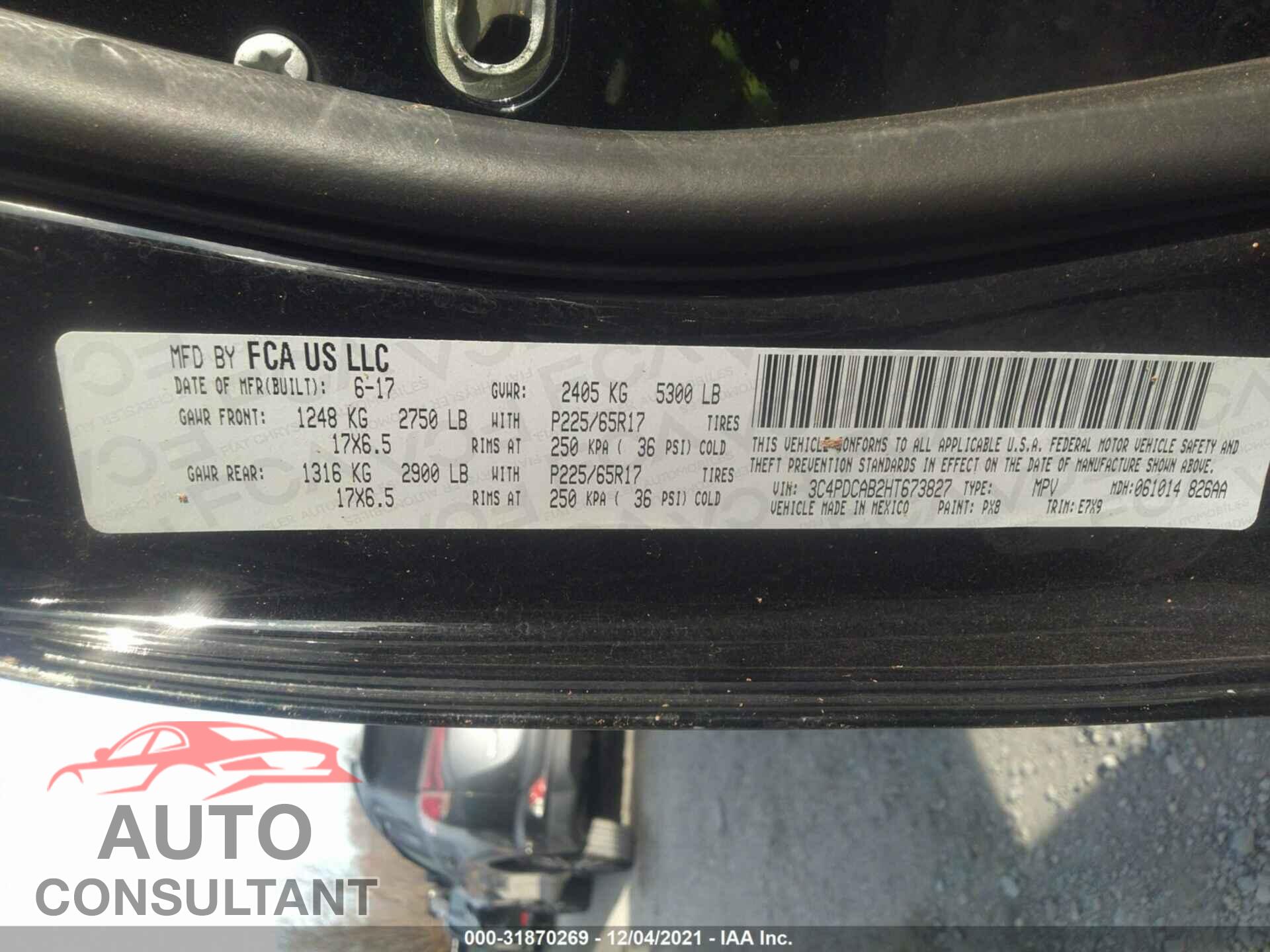DODGE JOURNEY 2017 - 3C4PDCAB2HT673827