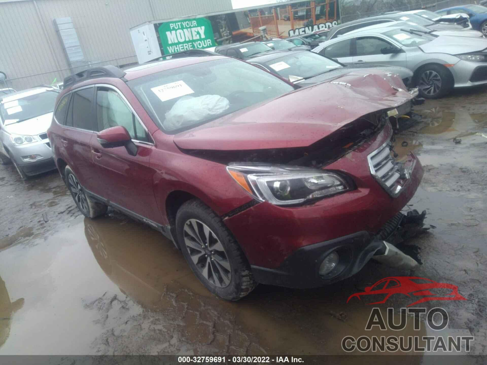 SUBARU OUTBACK 2016 - 4S4BSANC7G3278720