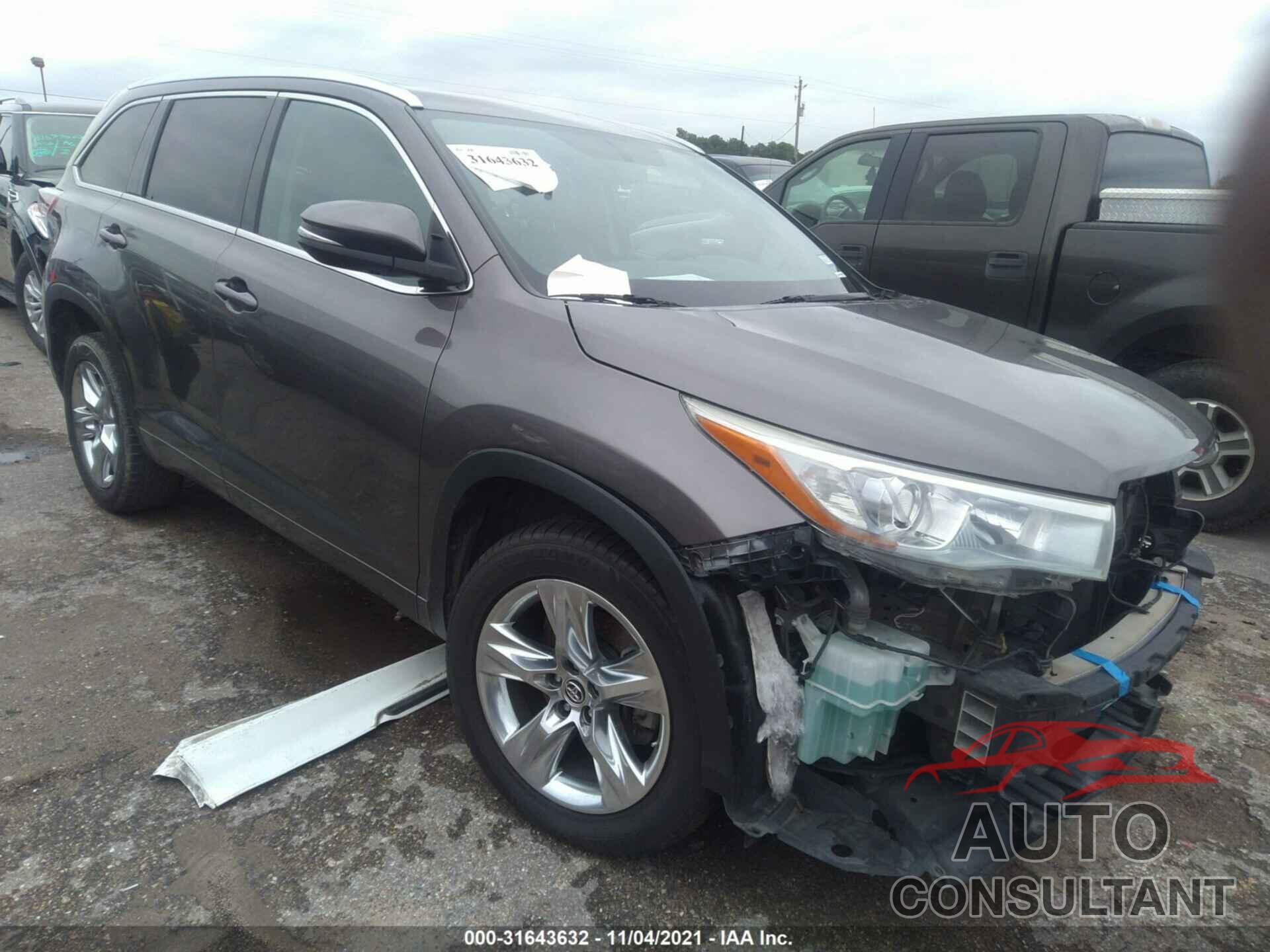 TOYOTA HIGHLANDER 2016 - 5TDYKRFHXGS134844
