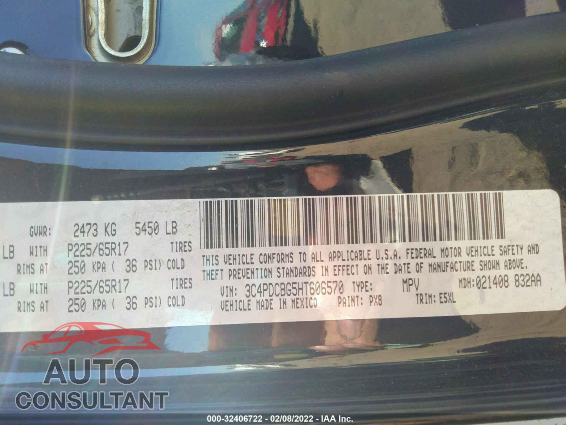 DODGE JOURNEY 2017 - 3C4PDCBG5HT606570