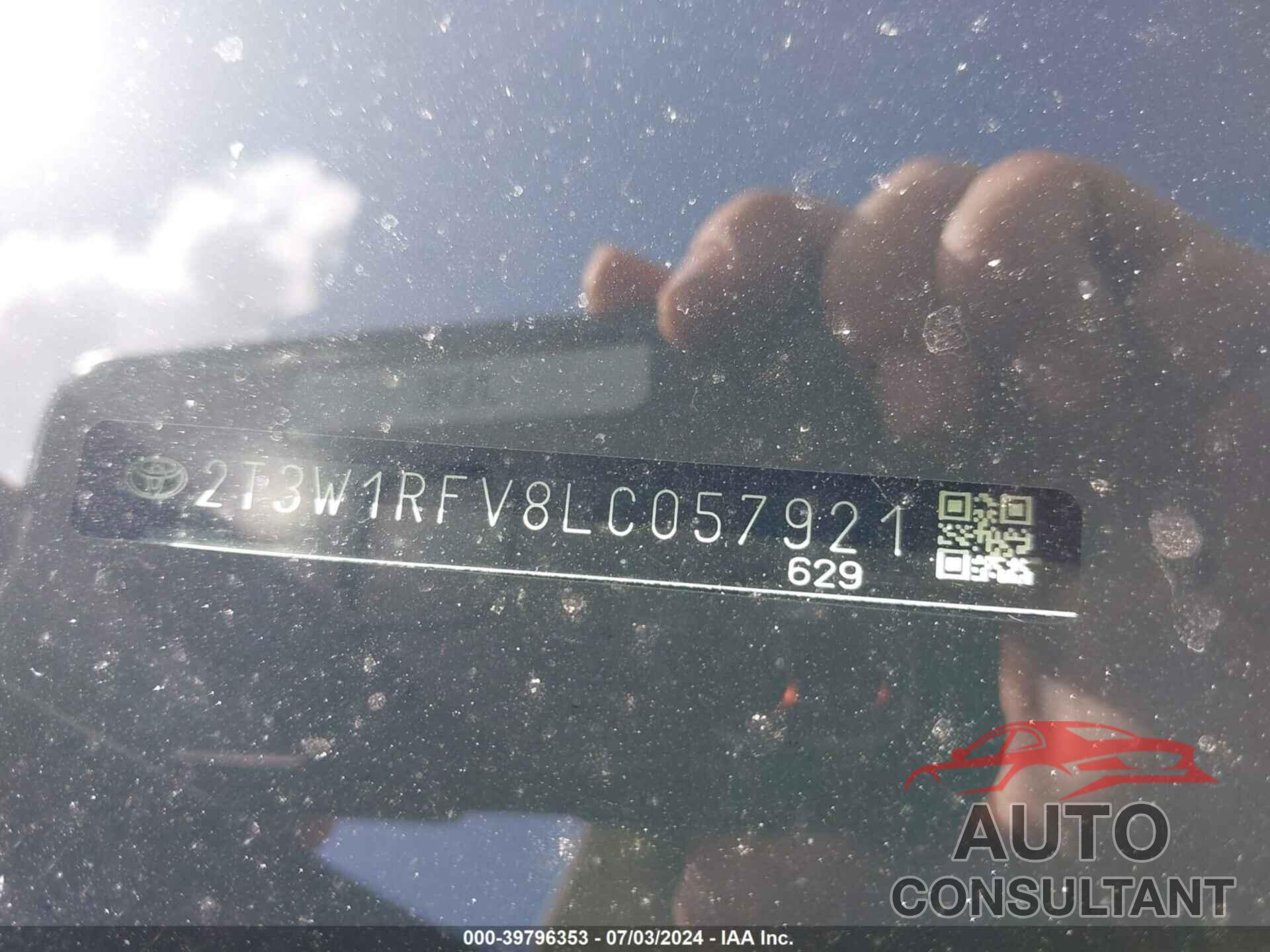 TOYOTA RAV4 2020 - 2T3W1RFV8LC057921
