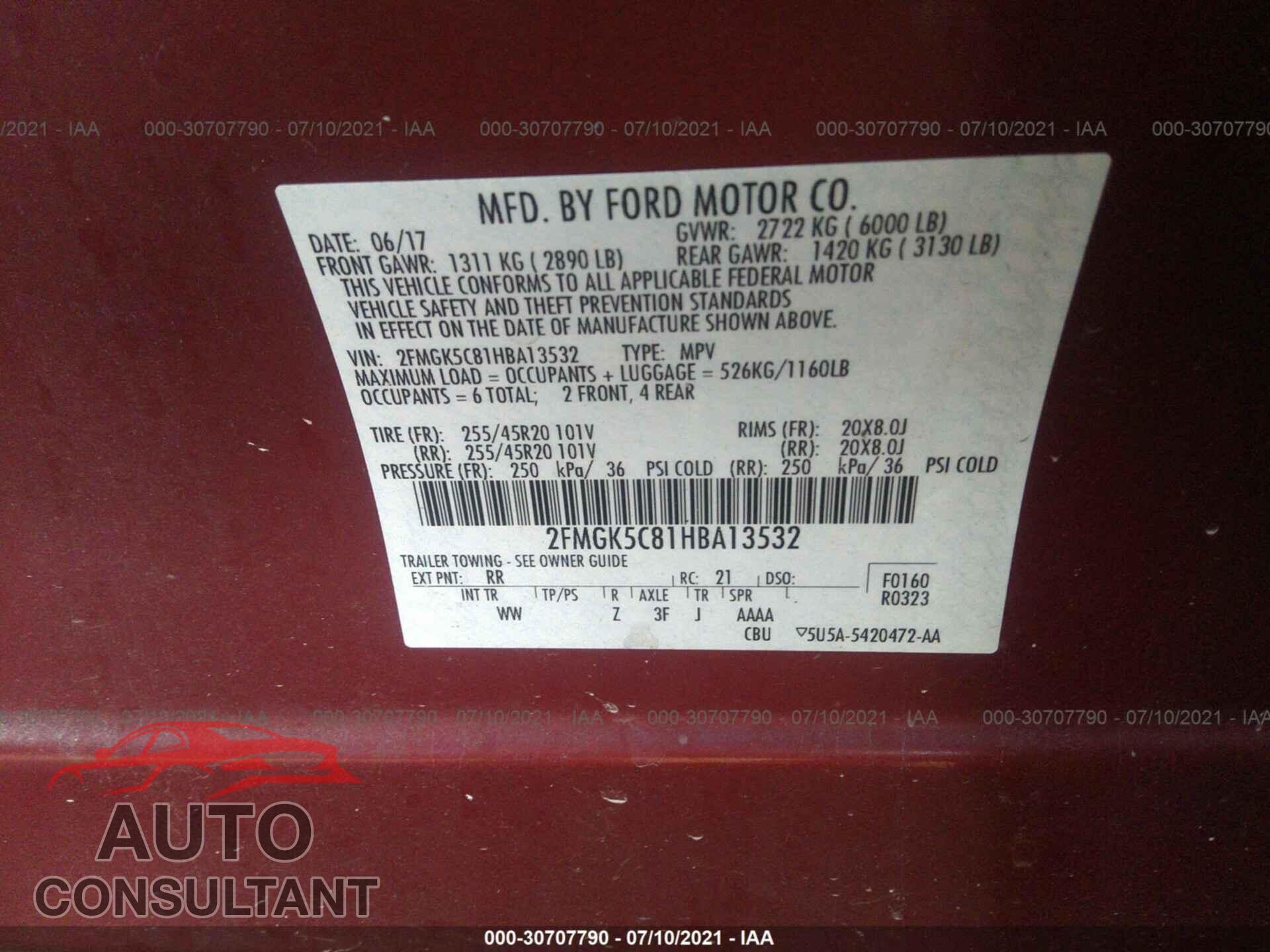 FORD FLEX 2017 - 2FMGK5C81HBA13532