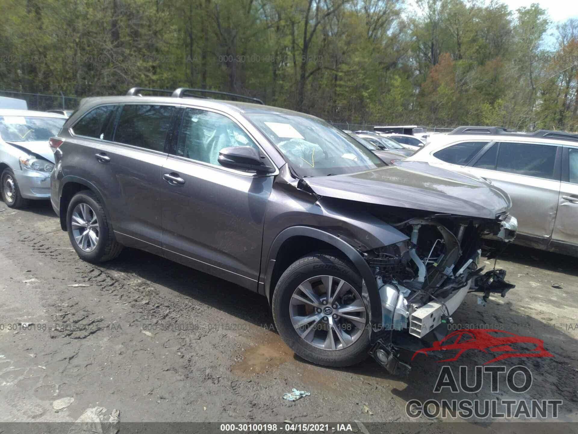 TOYOTA HIGHLANDER 2016 - 5TDBKRFH4GS286866