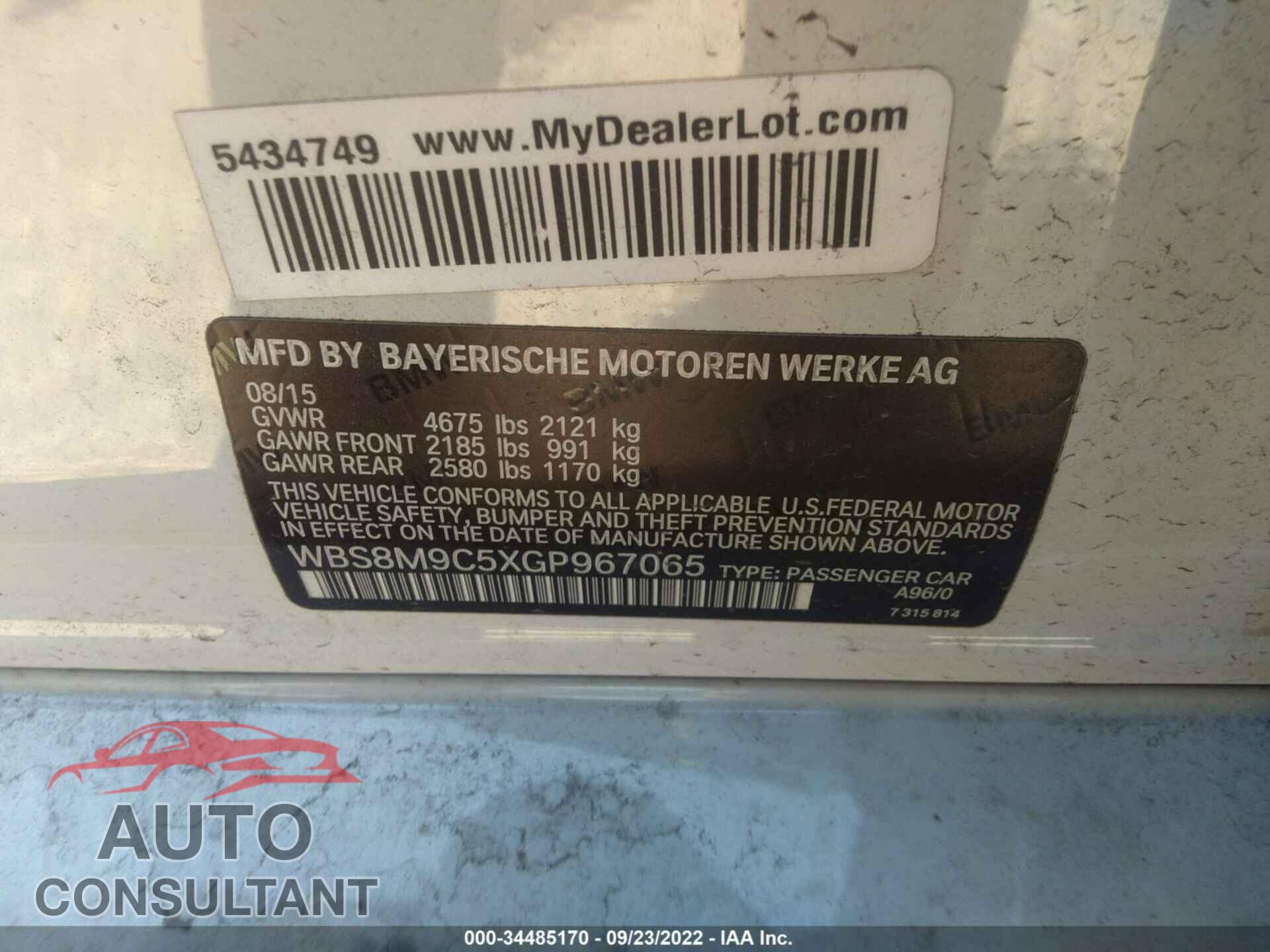 BMW M3 2016 - WBS8M9C5XGP967065