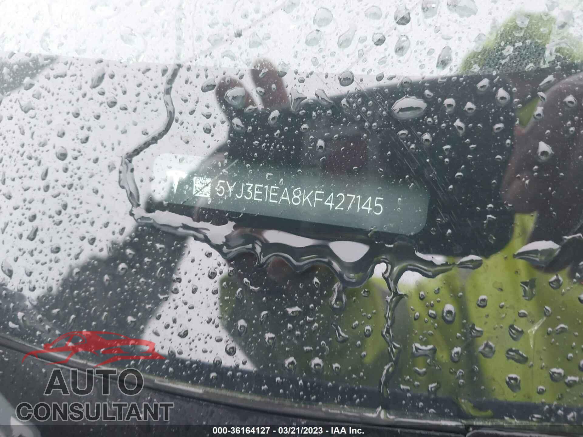 TESLA MODEL 3 2019 - 5YJ3E1EA8KF427145