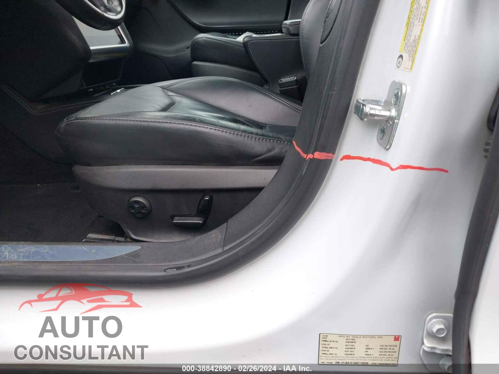 TESLA MODEL S 2016 - 5YJSA1E16GF170209