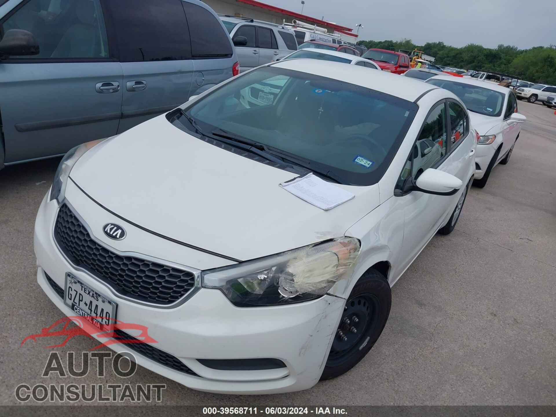 KIA FORTE 2016 - KNAFK4A67G5551437
